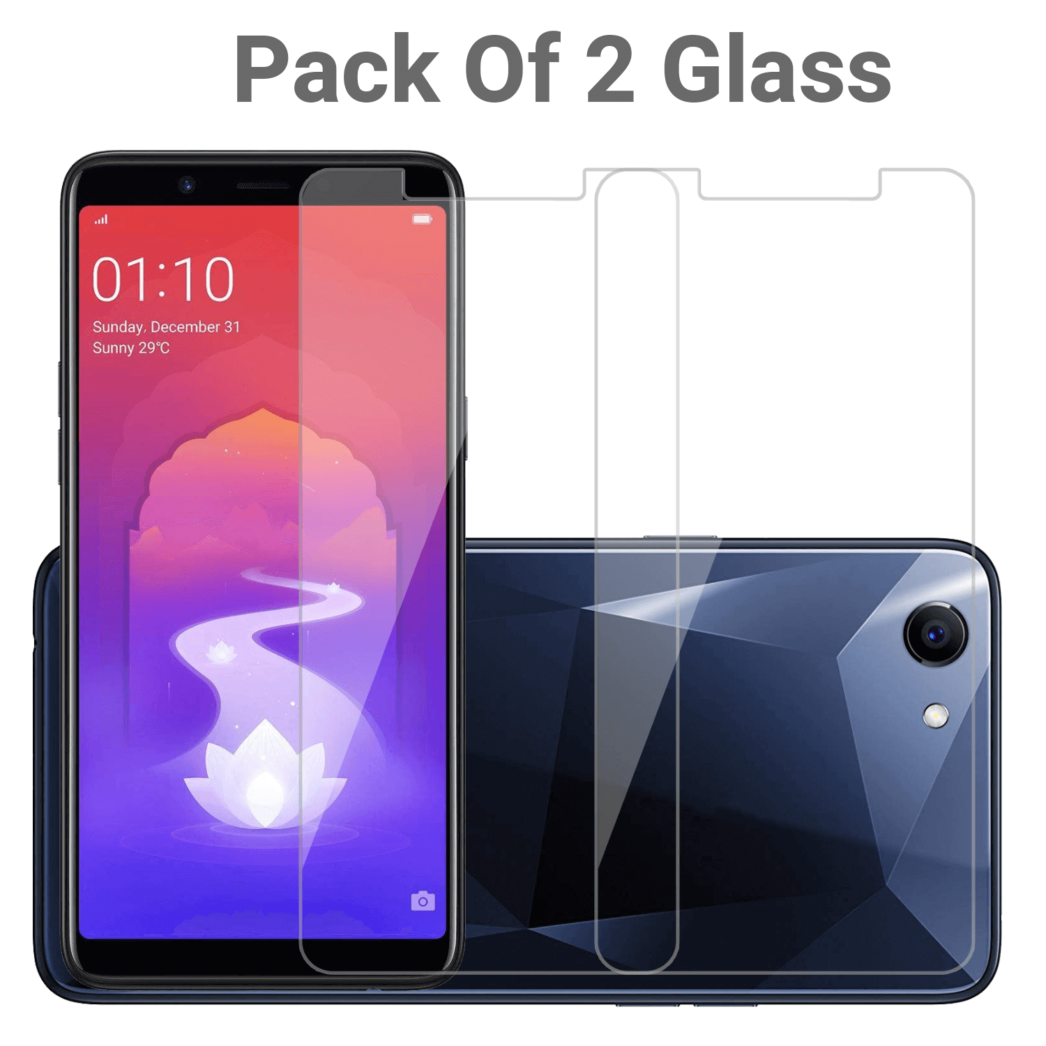 Tempered Glass for Realme 1 (Transparent) Pack of 2