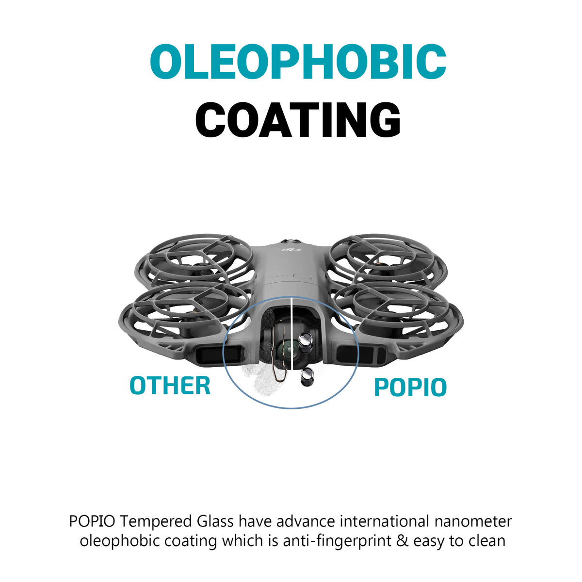 POPIO Military-Grade Gorilla Tempered Glass for DJI Neo 2 Drone