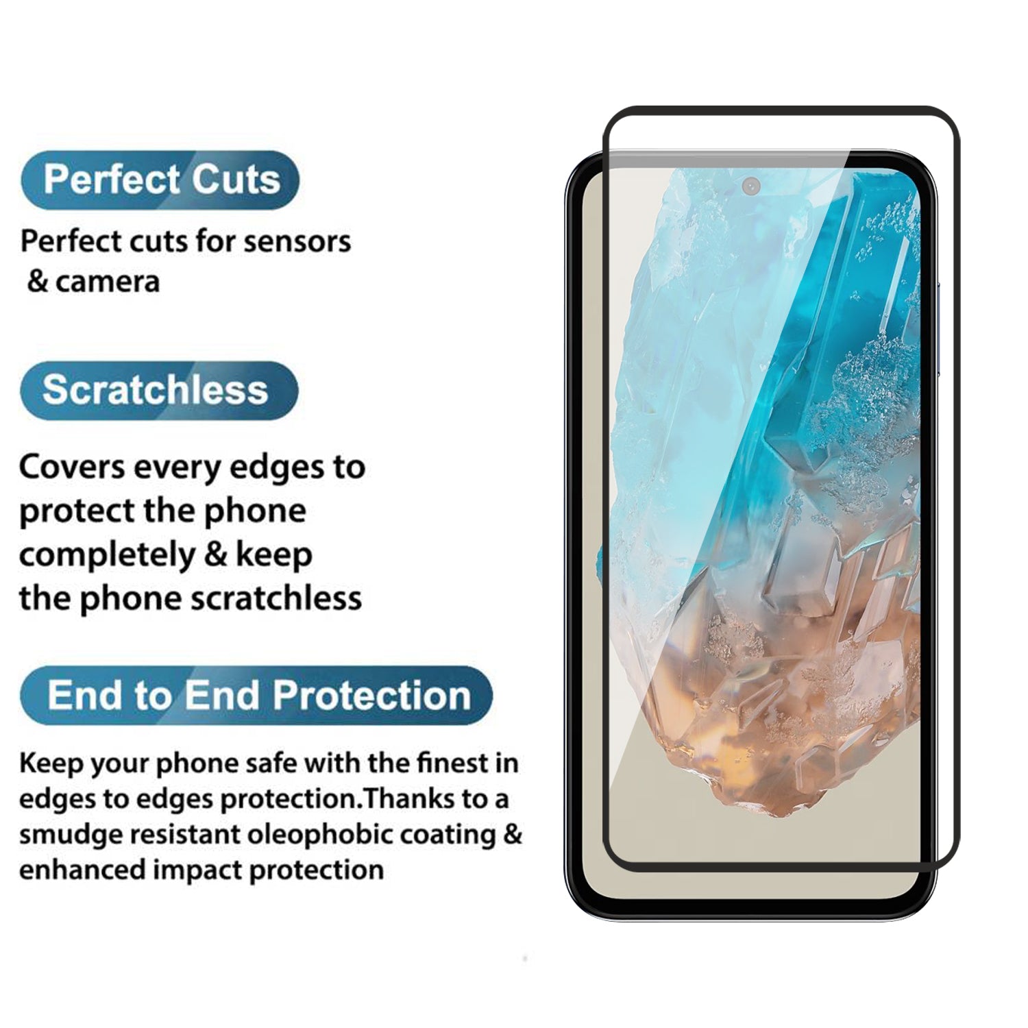 Tempered Glass for Samsung Galaxy M35 (Black) Edge to Edge , Pack of 1