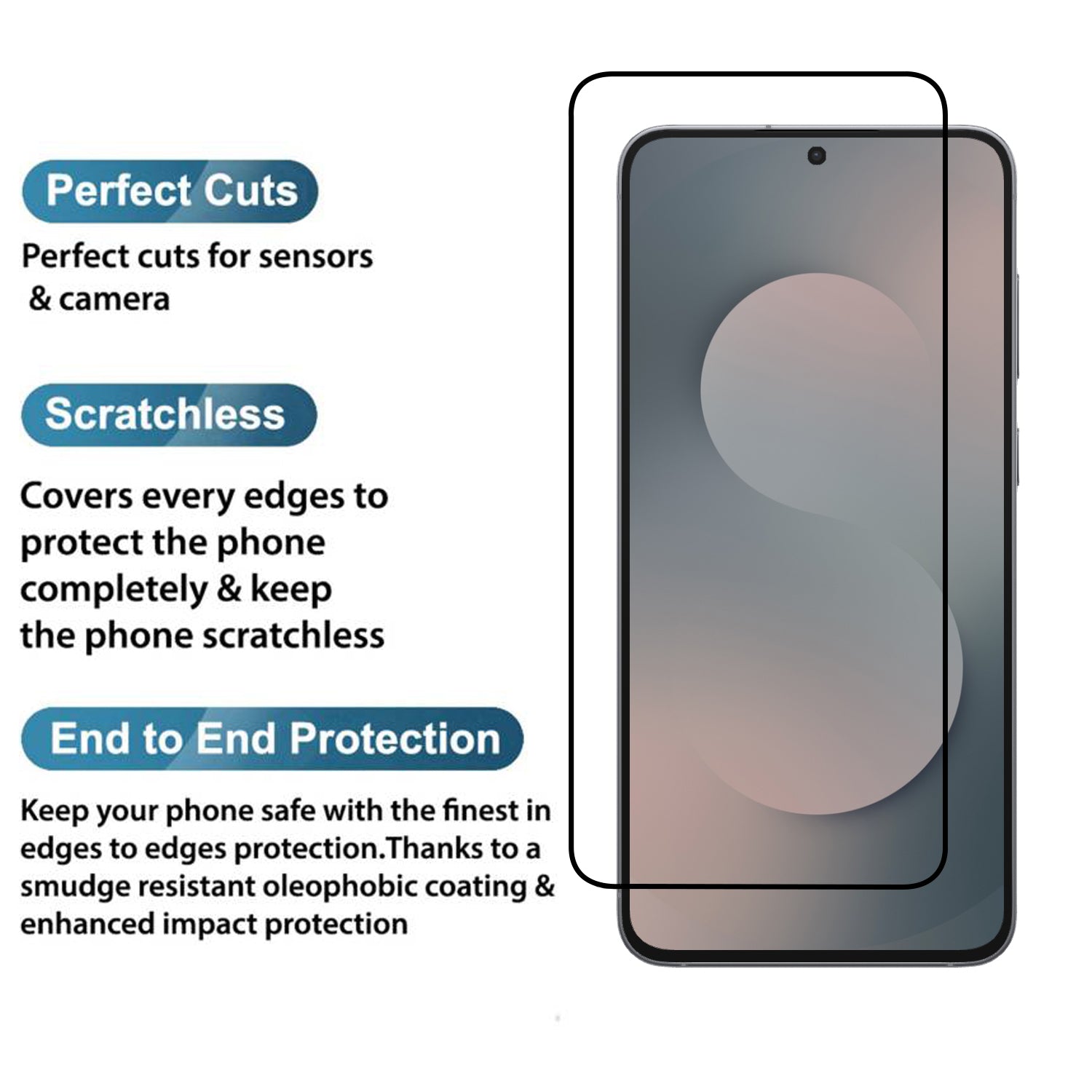 Tempered Glass for Samsung Galaxy S25 FE (Black) Edge to Edge , Pack of 1 ( No Guarantee for Finger Print ) (Copy)