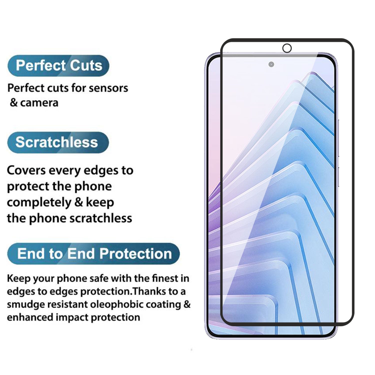 Tempered Glass for Redmi Note 14 (Black) Edge to Edge , Pack of 1