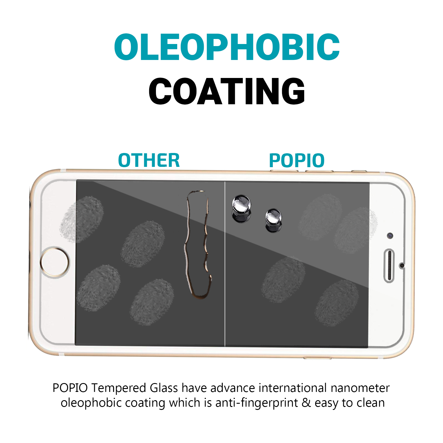 Tempered Glass for iPhone 6 / iPhone 6S / iPhone 7 / iPhone 8 (Pack Of 2) not Edge to Edge