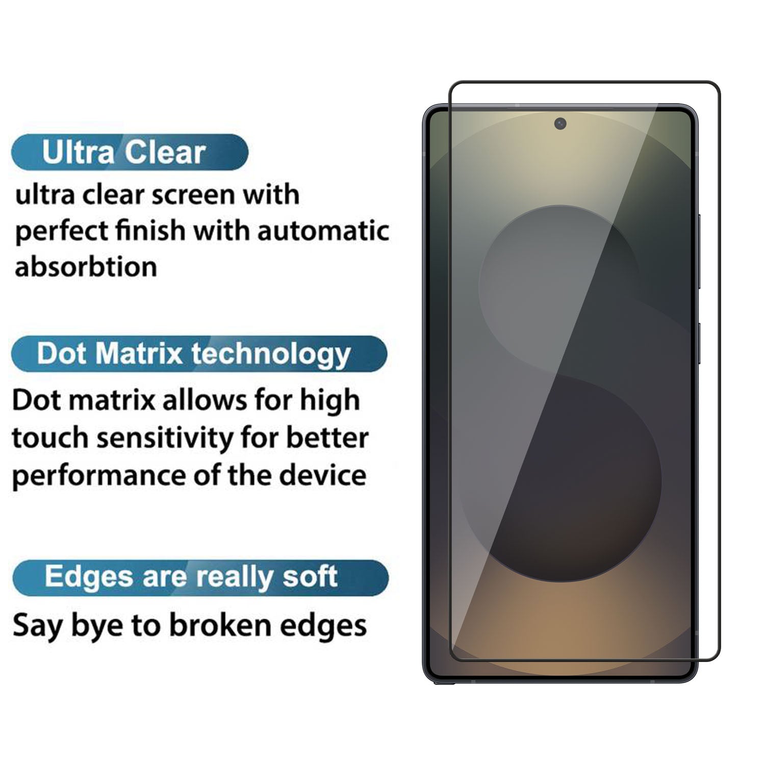 Tempered Glass for Samsung Galaxy S25 Ultra (Black) Edge to Edge , Pack of 1 ( No Guarantee for Finger Print )