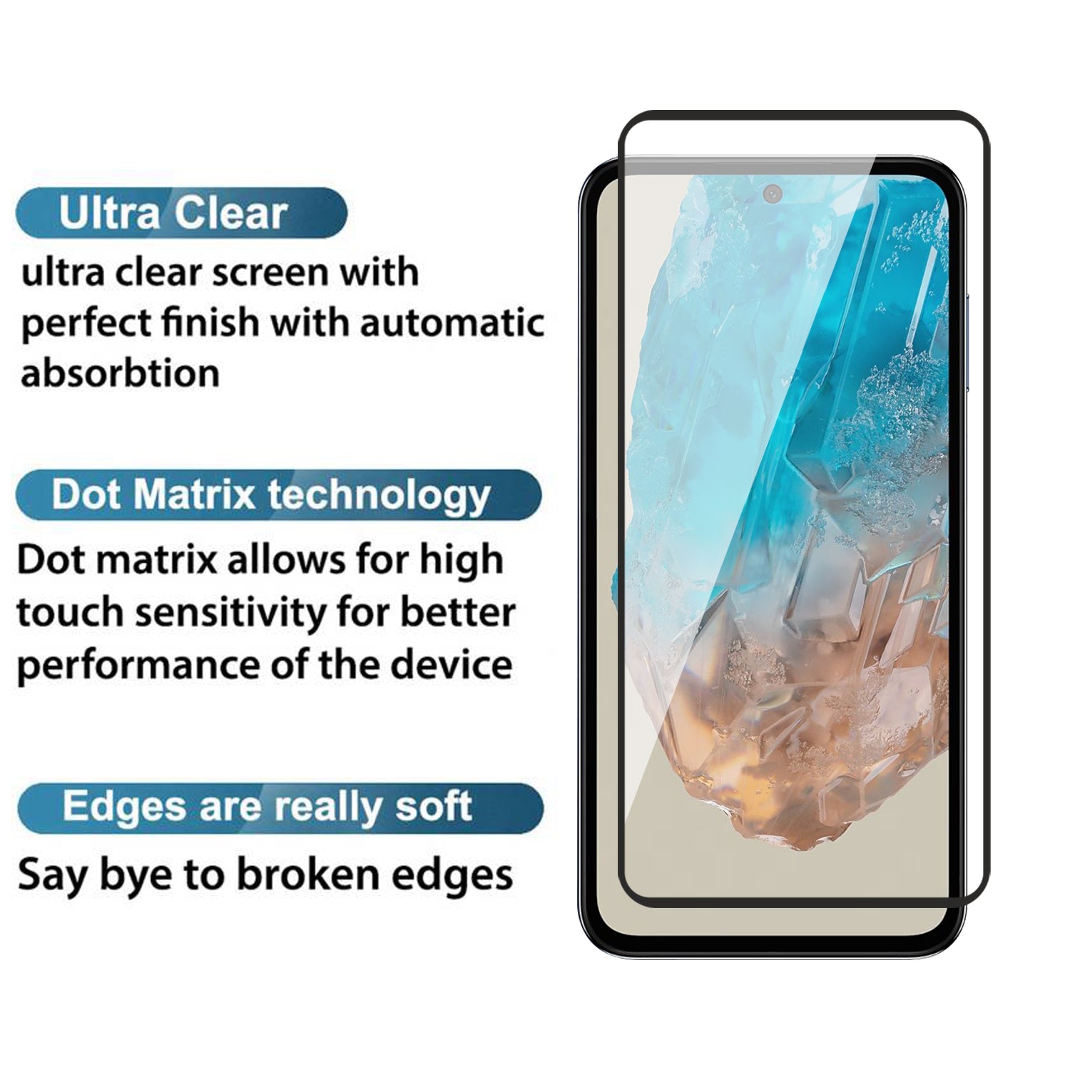 Tempered Glass for Samsung Galaxy M35 (Black) Edge to Edge , Pack of 1