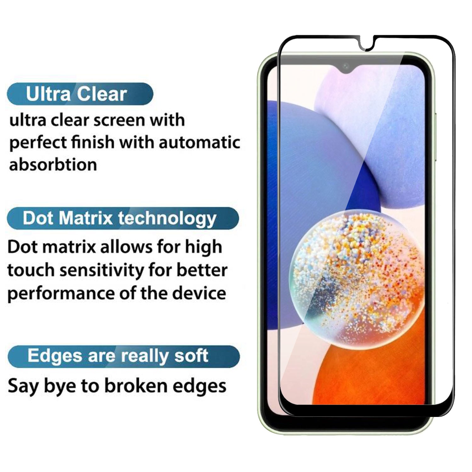 Tempered Glass for Samsung Galaxy A15 / A15 5G / F15 5G (Black) Edge to Edge , Pack of 1