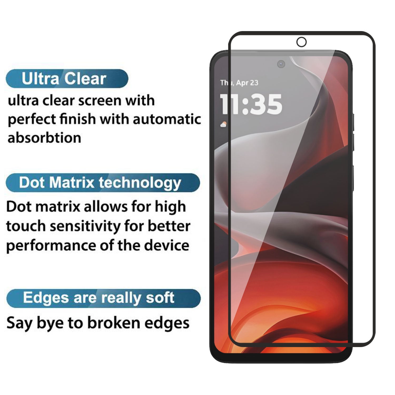 Tempered Glass for Motorola Moto G15 / G15 Power / E15 / G05 , Pack of 1 , Edge to Edge