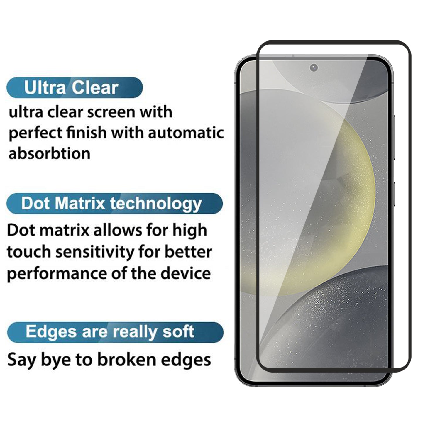 Tempered Glass for Samsung Galaxy S24 (Black) Edge to Edge , Pack of 1 ( No Guarantee for Finger Print )