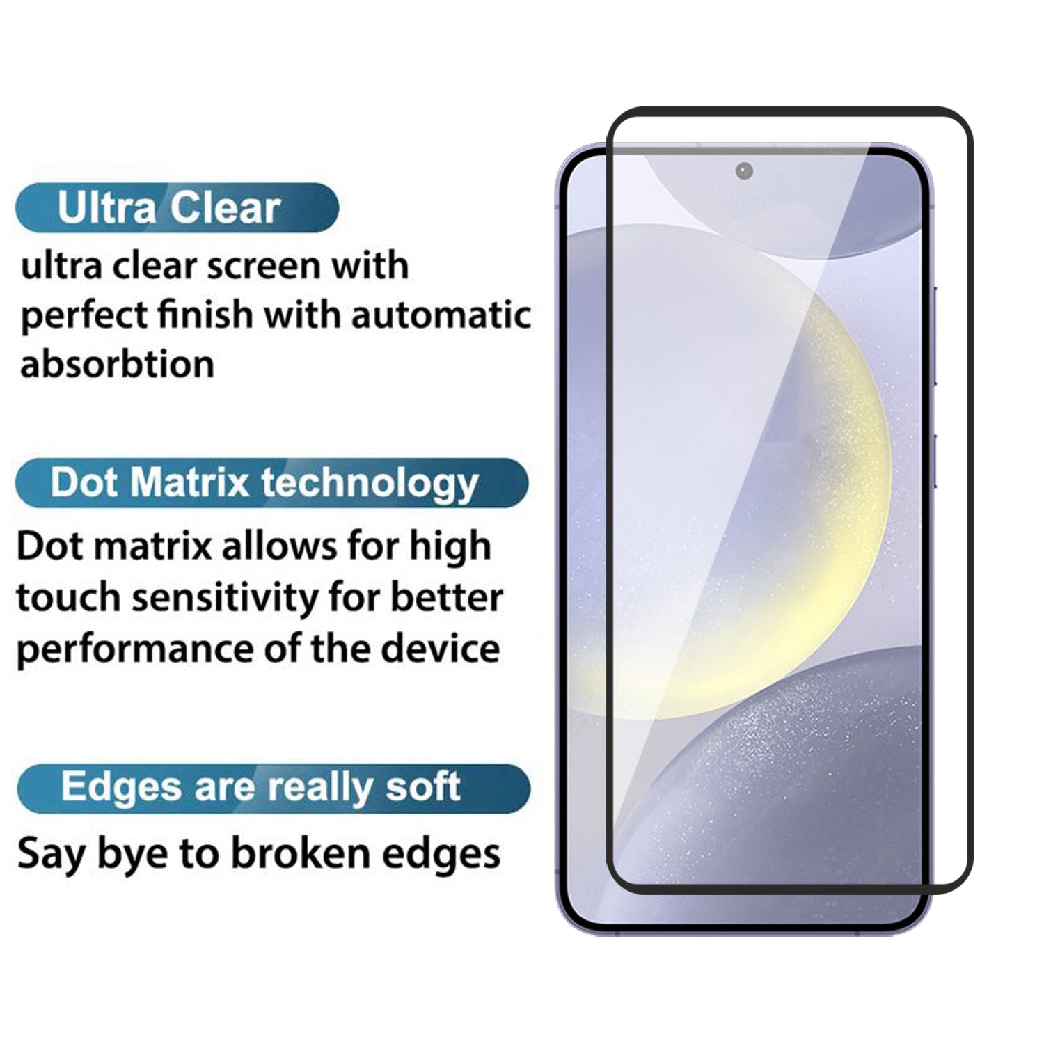 Tempered Glass for Samsung Galaxy S24 Plus / S25 Plus (Black) Edge to Edge , Pack of 1 ( No Guarantee for Finger Print )