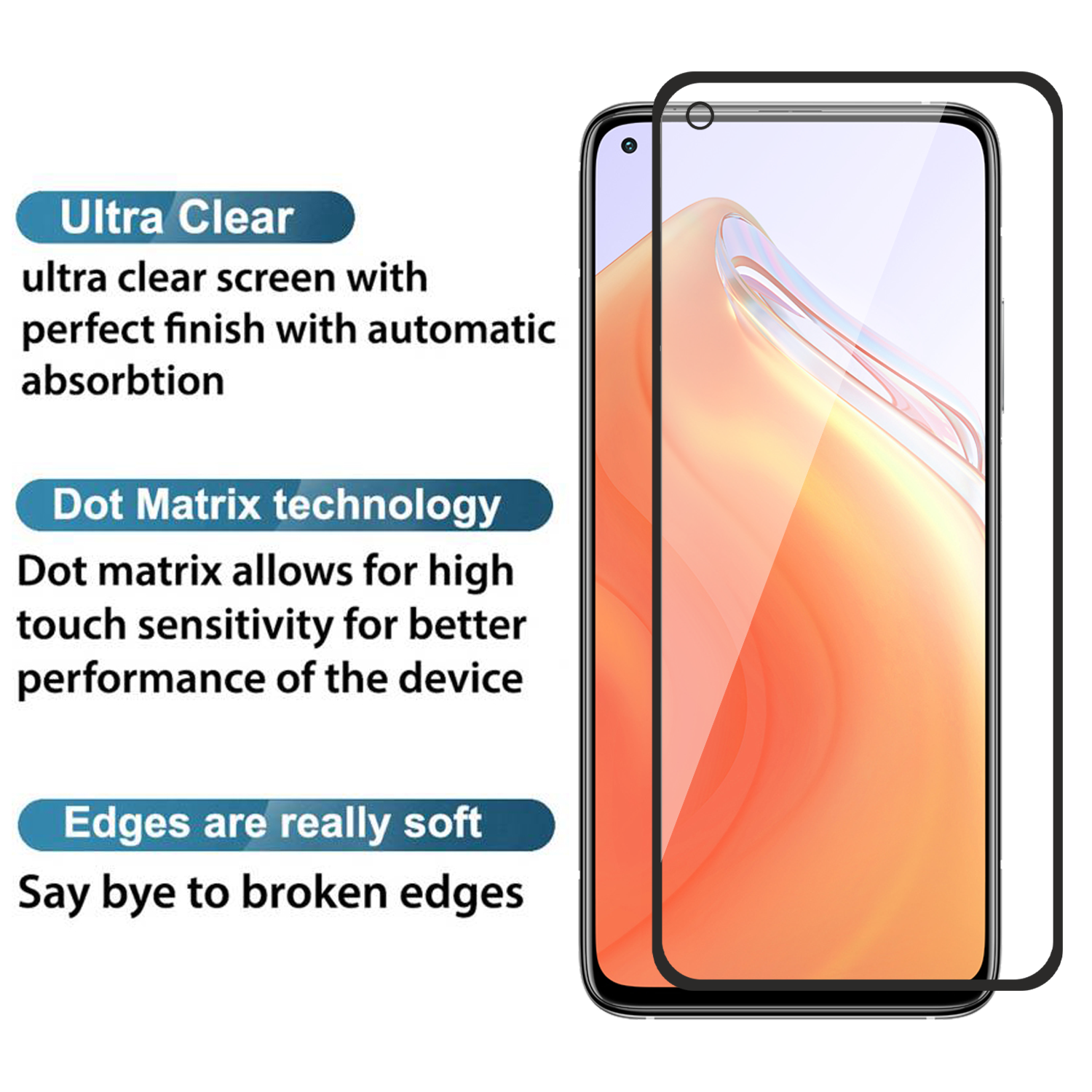 Tempered Glass for Xiaomi Mi 10T 5G / 10T PRO 5G (Black) Edge to Edge , Pack of 1