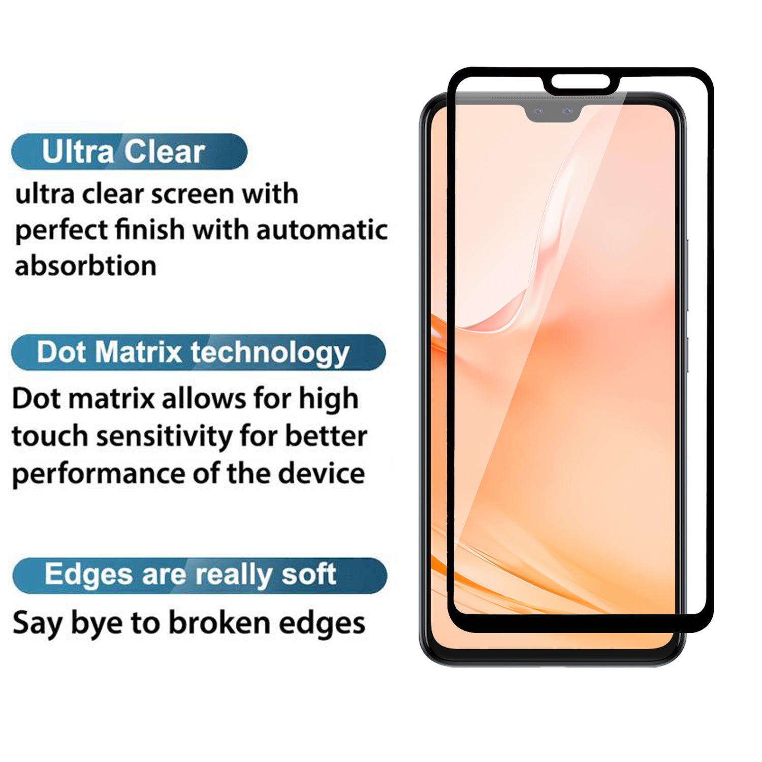 Tempered Glass for vivo V20 Pro (Black) Edge to Edge , Pack of 1