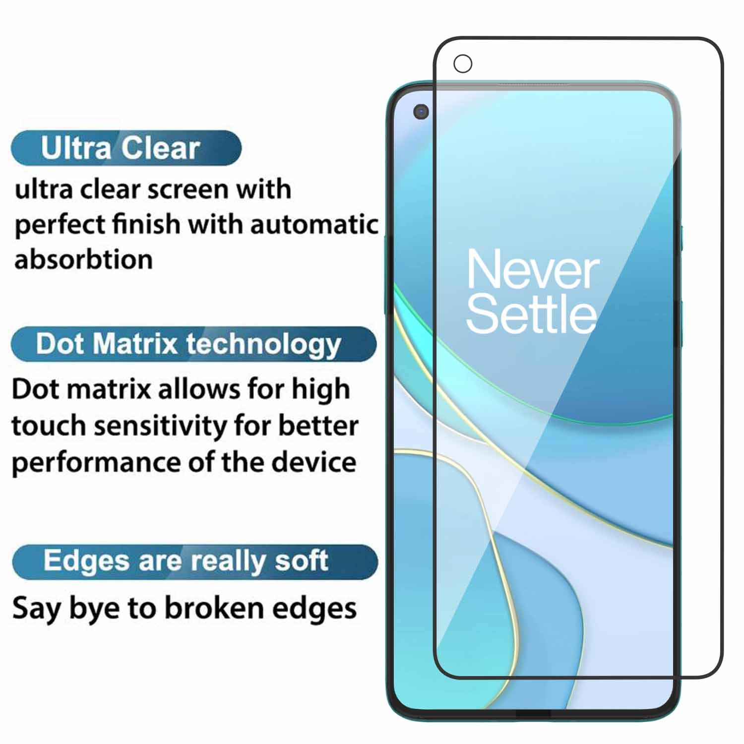 Tempered Glass for Oneplus 8t / Oneplus 9 Edge to Edge , Pack of 1
