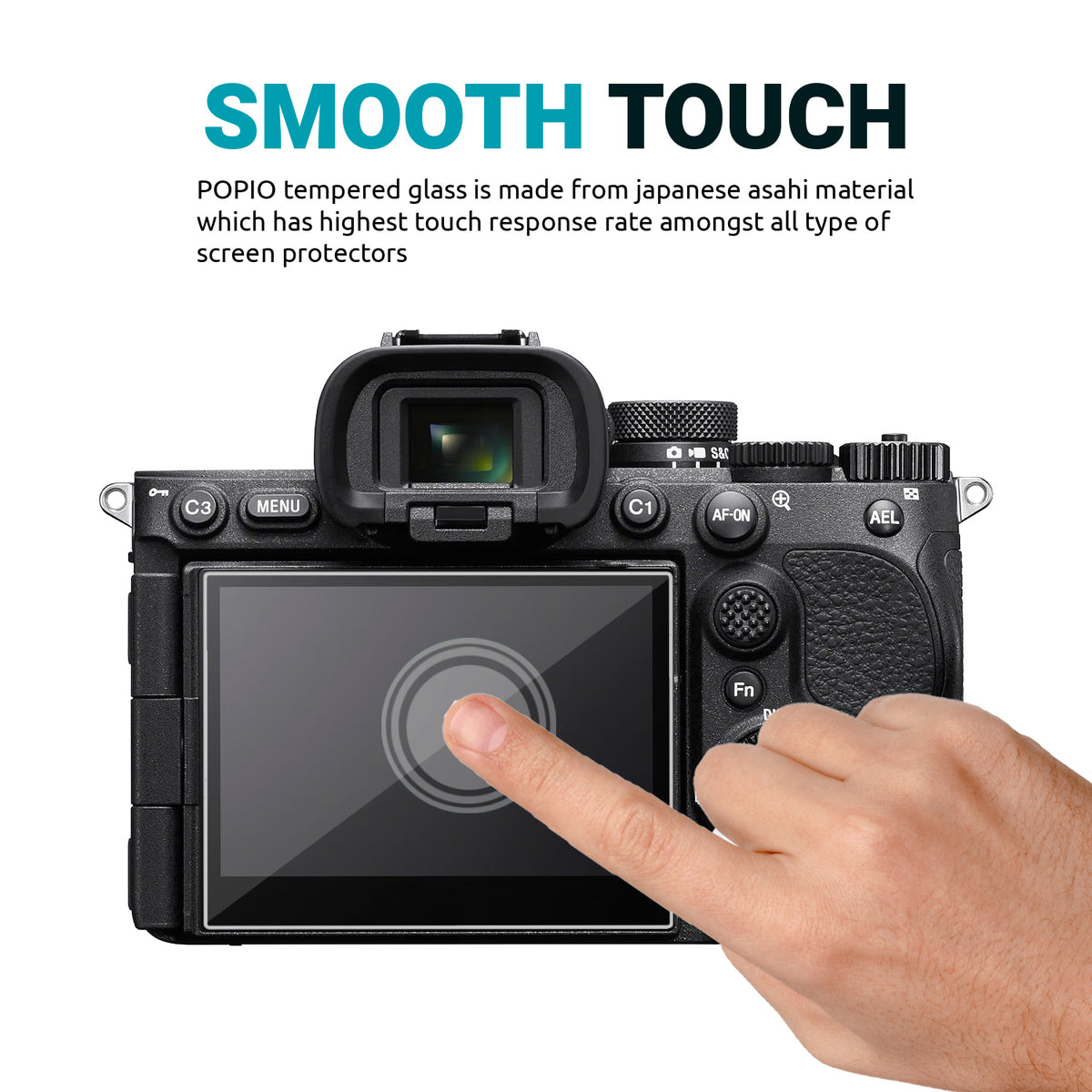 POPIO Military-Grade Gorilla Tempered Glass for Sony A7V, A7R V, A1 II, A9 III, A7R5, A7M5, A1M2, A9M3 Camera (Pack of 1)