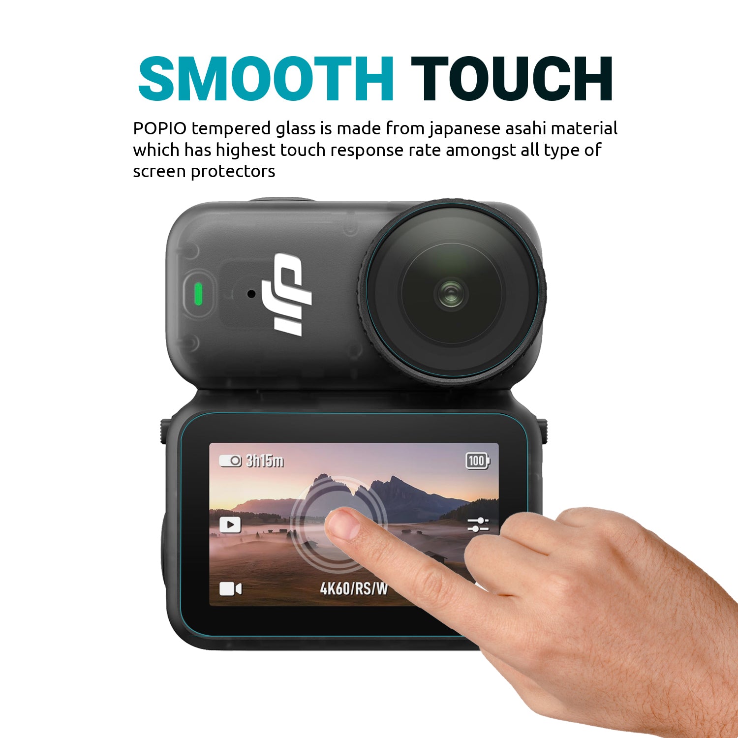POPIO Military-Grade Gorilla Tempered Glass Compatible for DJI Osmo Nano Action Camera Screen Tempered Glass | Edge-to-Edge Coverage | Pack Of 2
