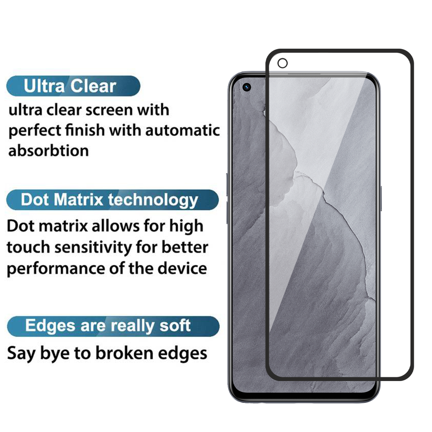 Tempered Glass for Realme GT Master Edition / Realme GT 5G / Realme X7 Max 5G (Black) Edge to Edge , Pack of 1