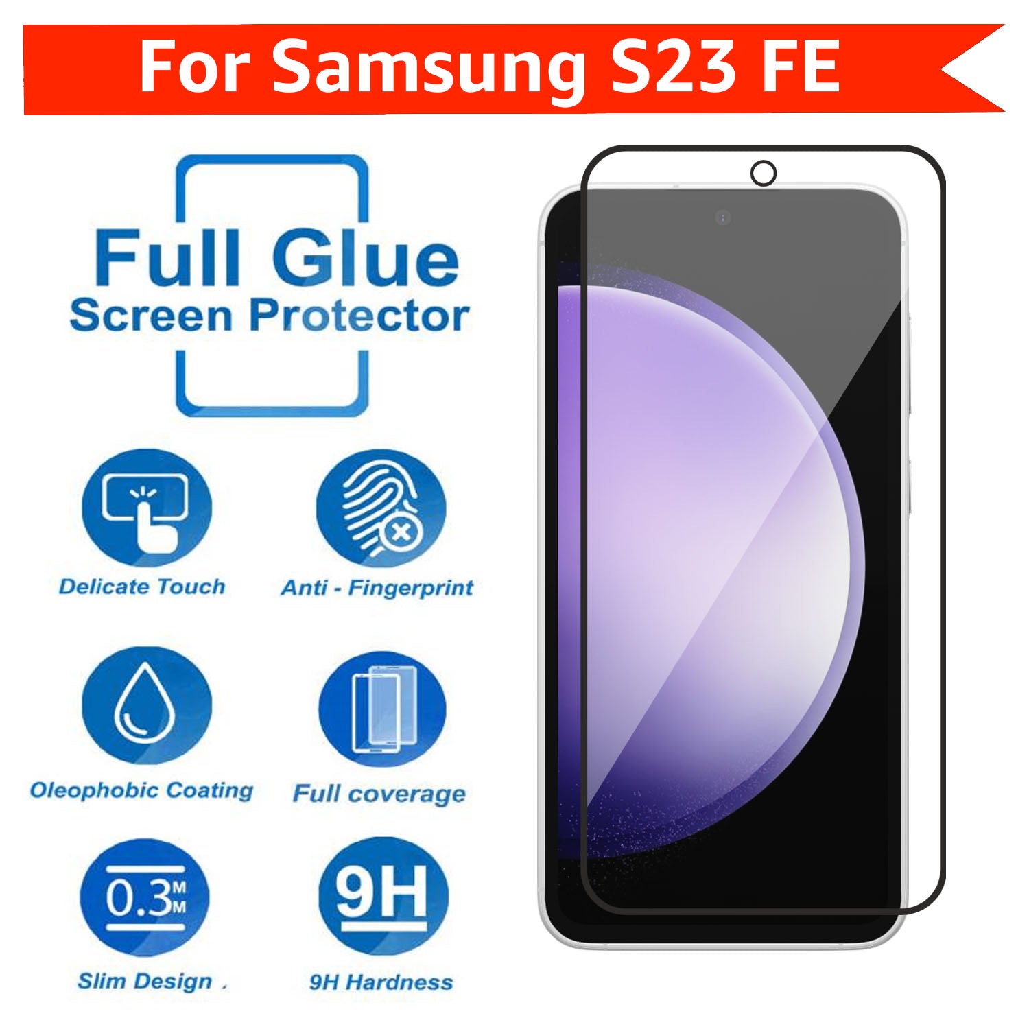 Tempered Glass for Samsung Galaxy S23 FE 5G (Black) Edge to Edge, Pack of 1