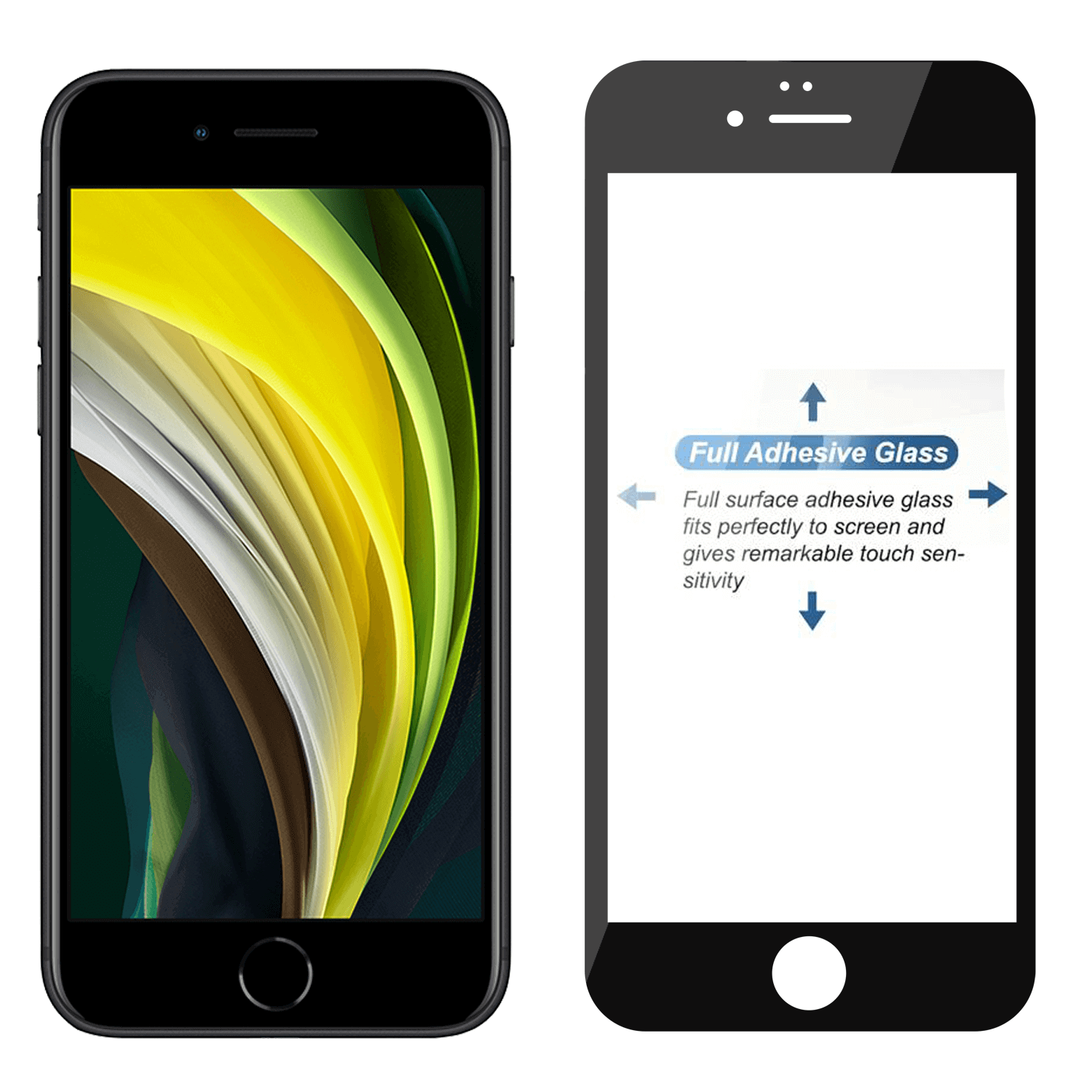 Tempered Glass for Apple iPhone 6 / Apple iPhone 6s (Black) Edge to Edge , Pack of 1