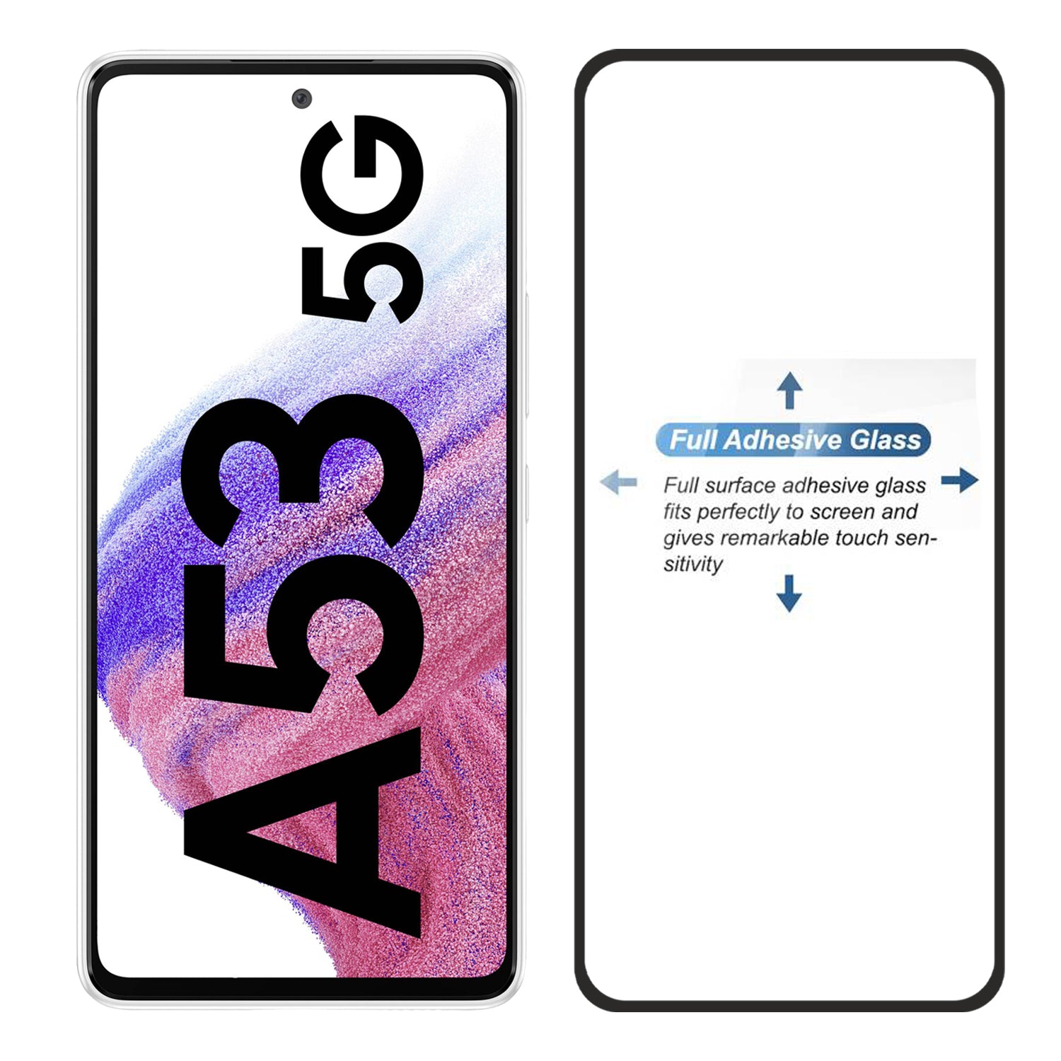 Tempered Glass for Samsung Galaxy A53 (Black) Edge to Edge , Pack of 1