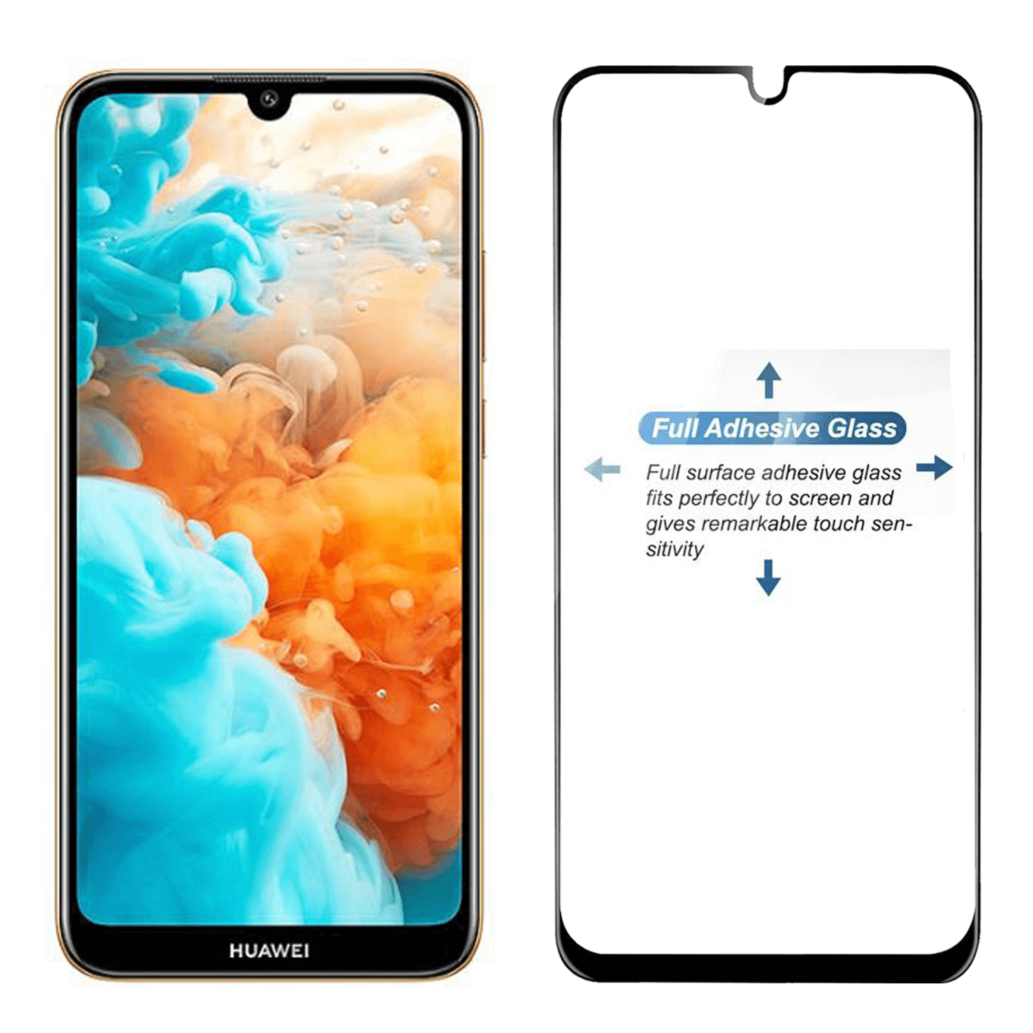 Tempered Glass for Huawei Y6 Pro (2019) / Huawei Y6 (2019) (Black) Edge to Edge , Pack of 1