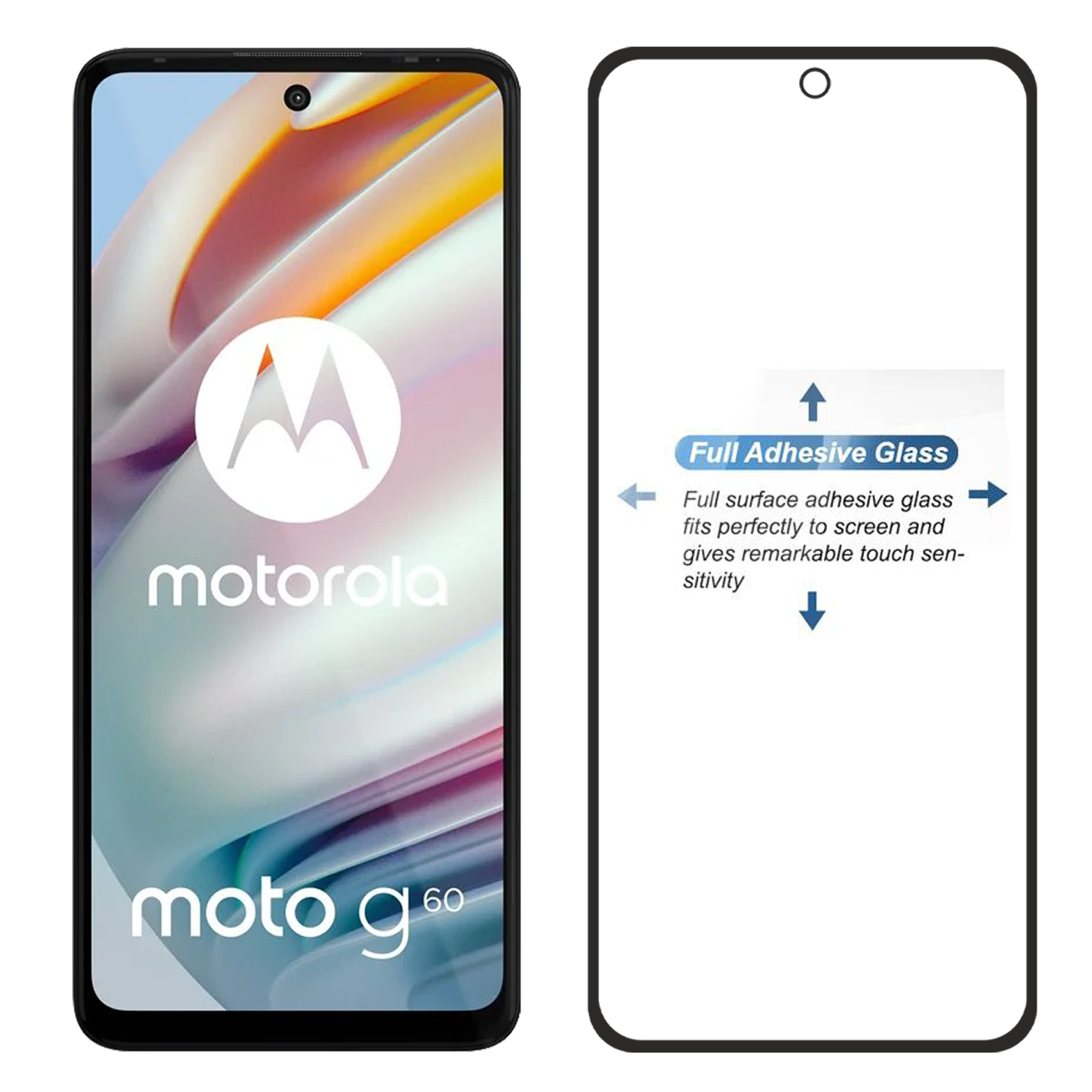 Tempered Glass for Motorola Moto G60 / Motorola Moto G40 Fusion (Black) Edge to Edge , Pack of 1