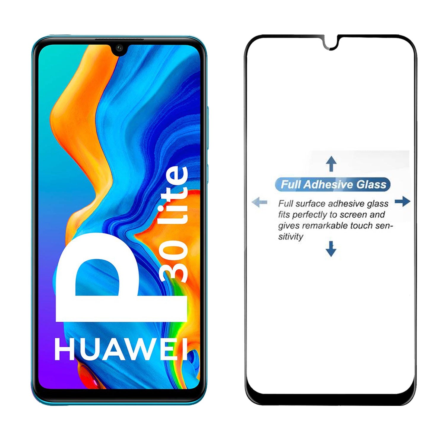 Tempered Glass for Huawei P30 lite / Huawei nova 4e (Black) Edge to Edge , Pack of 1