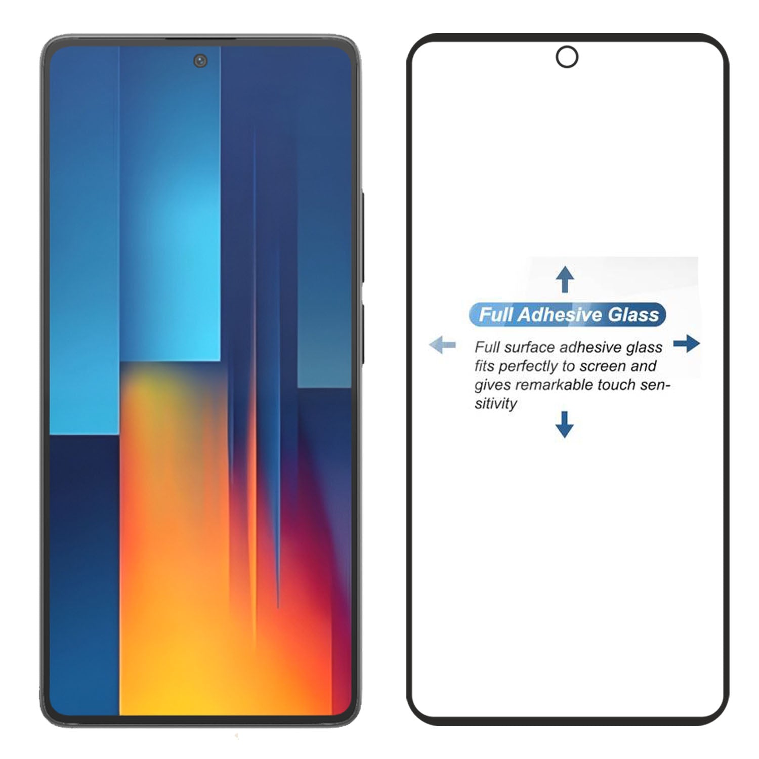Tempered Glass for Xiaomi Poco M7 Pro (Black) , Edge to Edge , Pack of 1