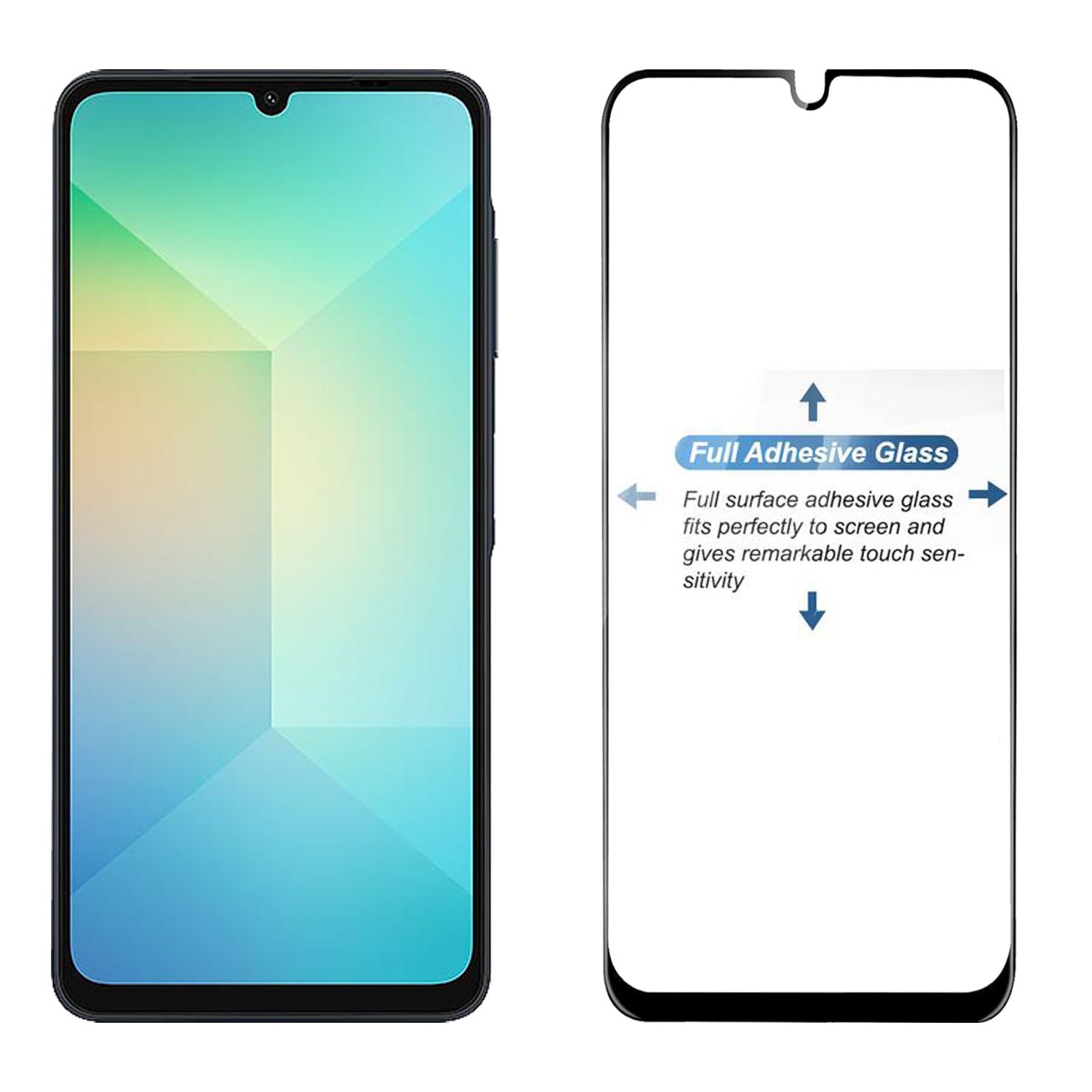 Tempered Glass for Samsung Galaxy A06 / M06 / F06 (Black) Edge to Edge, Pack of 1