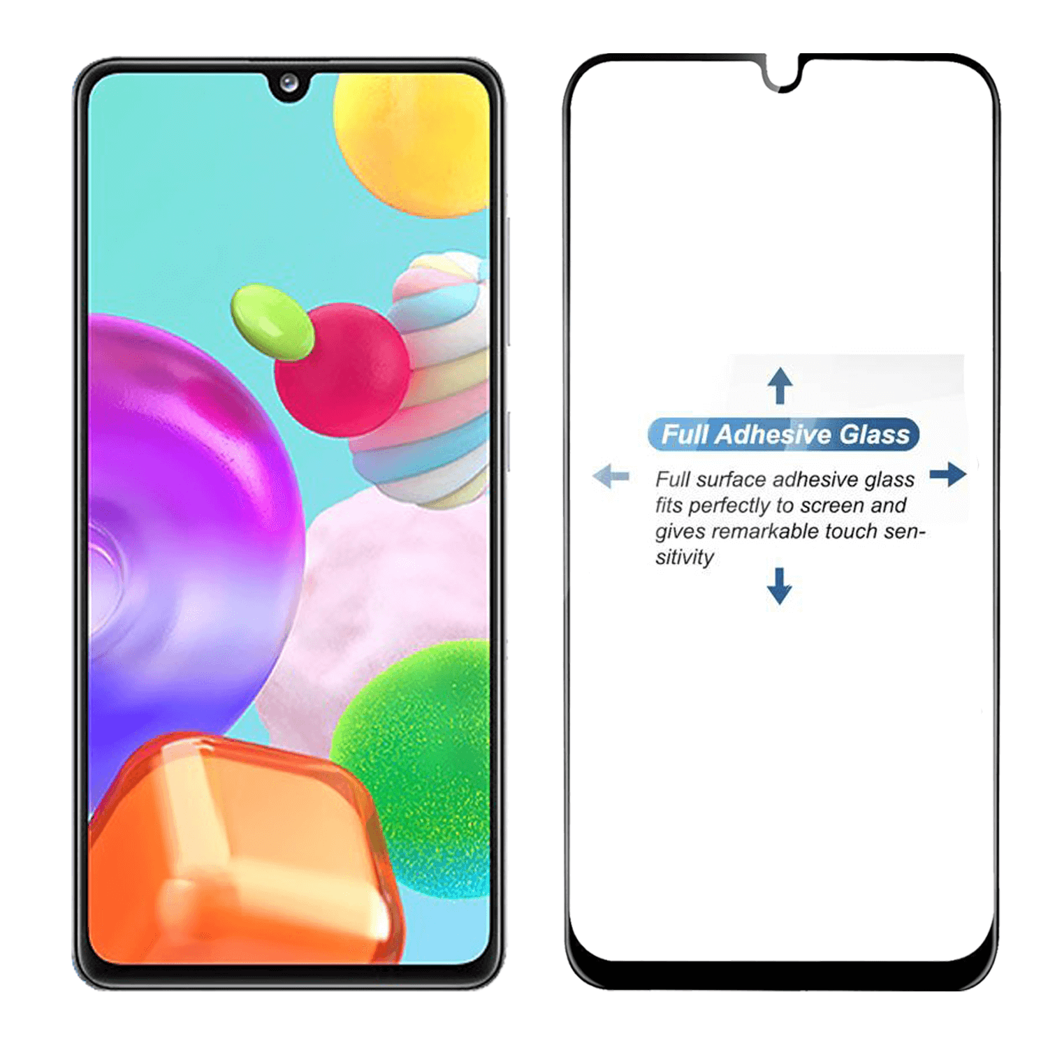 Tempered Glass for Samsung Galaxy A41 (Black) Edge to Edge , Pack of 1