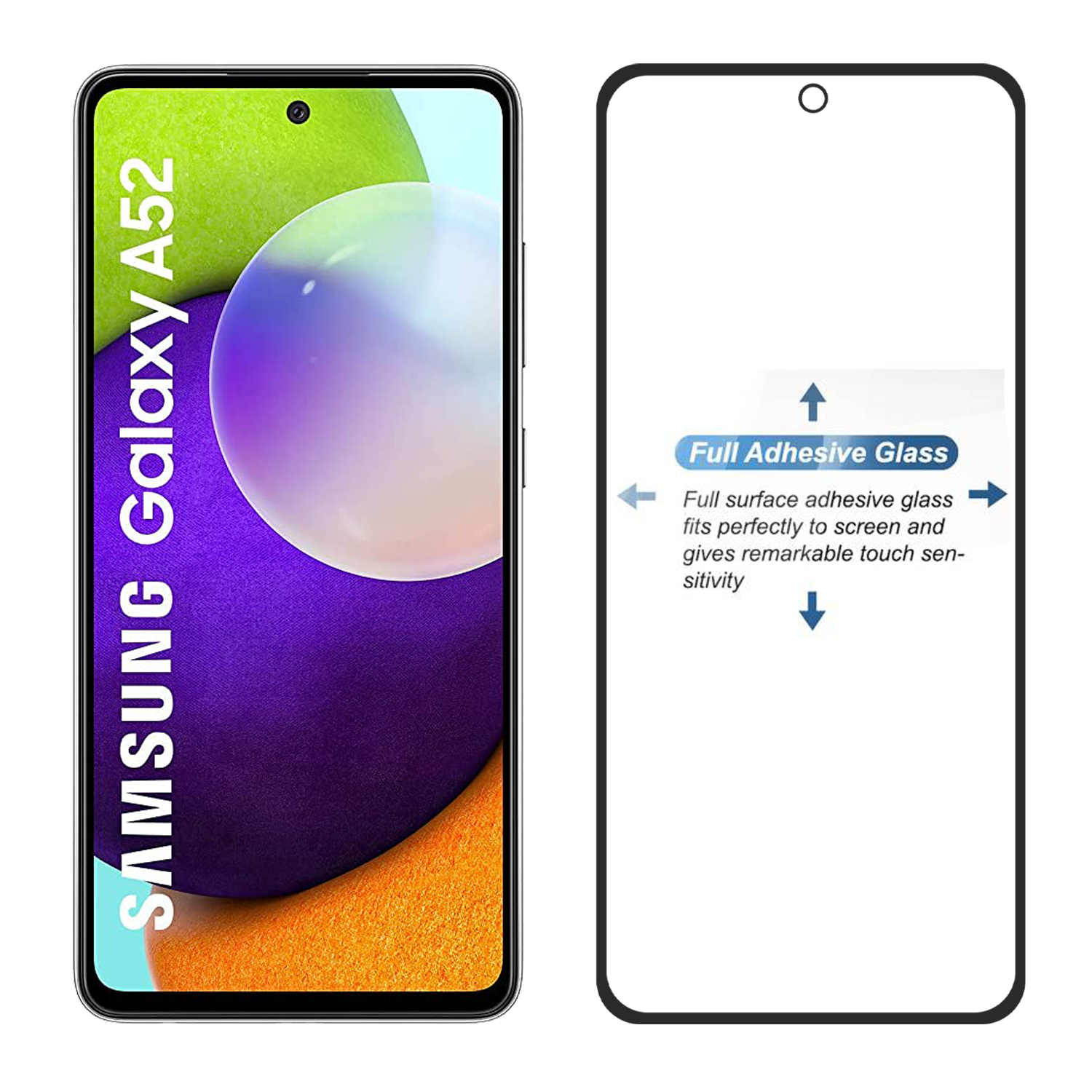 Tempered Glass for Samsung Galaxy A52 / Samsung Galaxy A52s (Black) Edge to Edge , Pack of 1