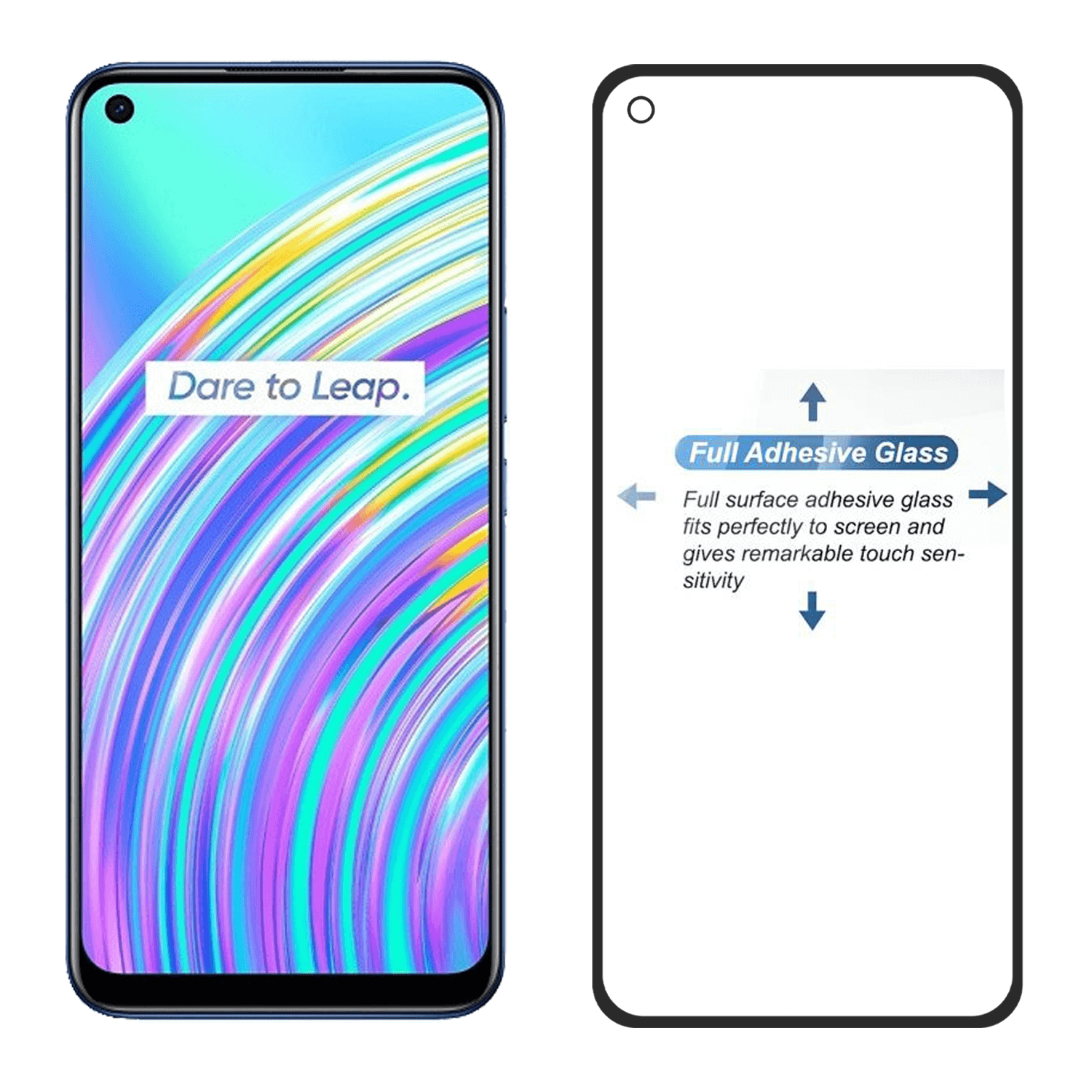 Tempered Glass for Realme C17 (Black) Edge to Edge , Pack of 1