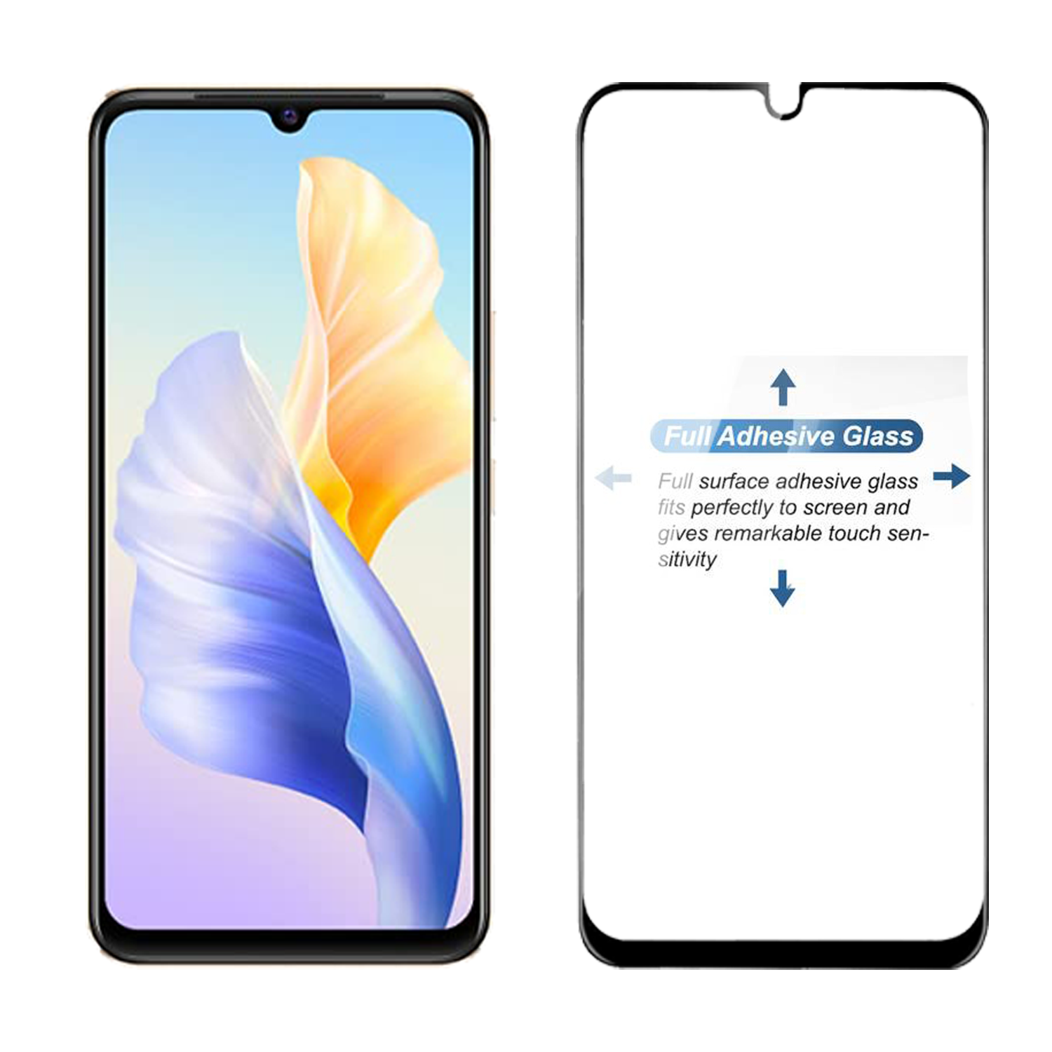 Tempered Glass for vivo V23e / V23e 5G (Black) Edge to Edge , Pack of 1