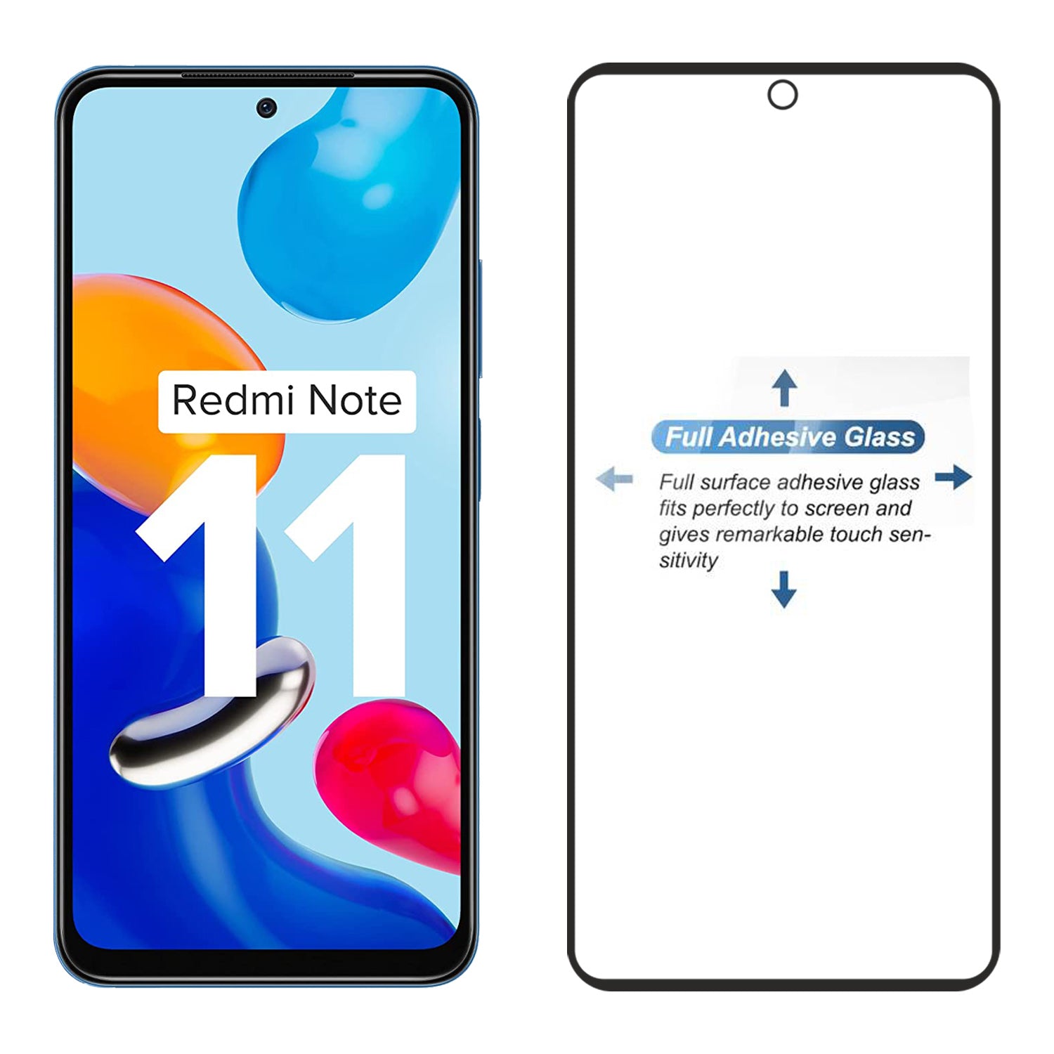 Tempered Glass for Xiaomi Redmi Note 11 / Note 11s / Poco M4 Pro 4G (Black) Edge to Edge , Pack of 1