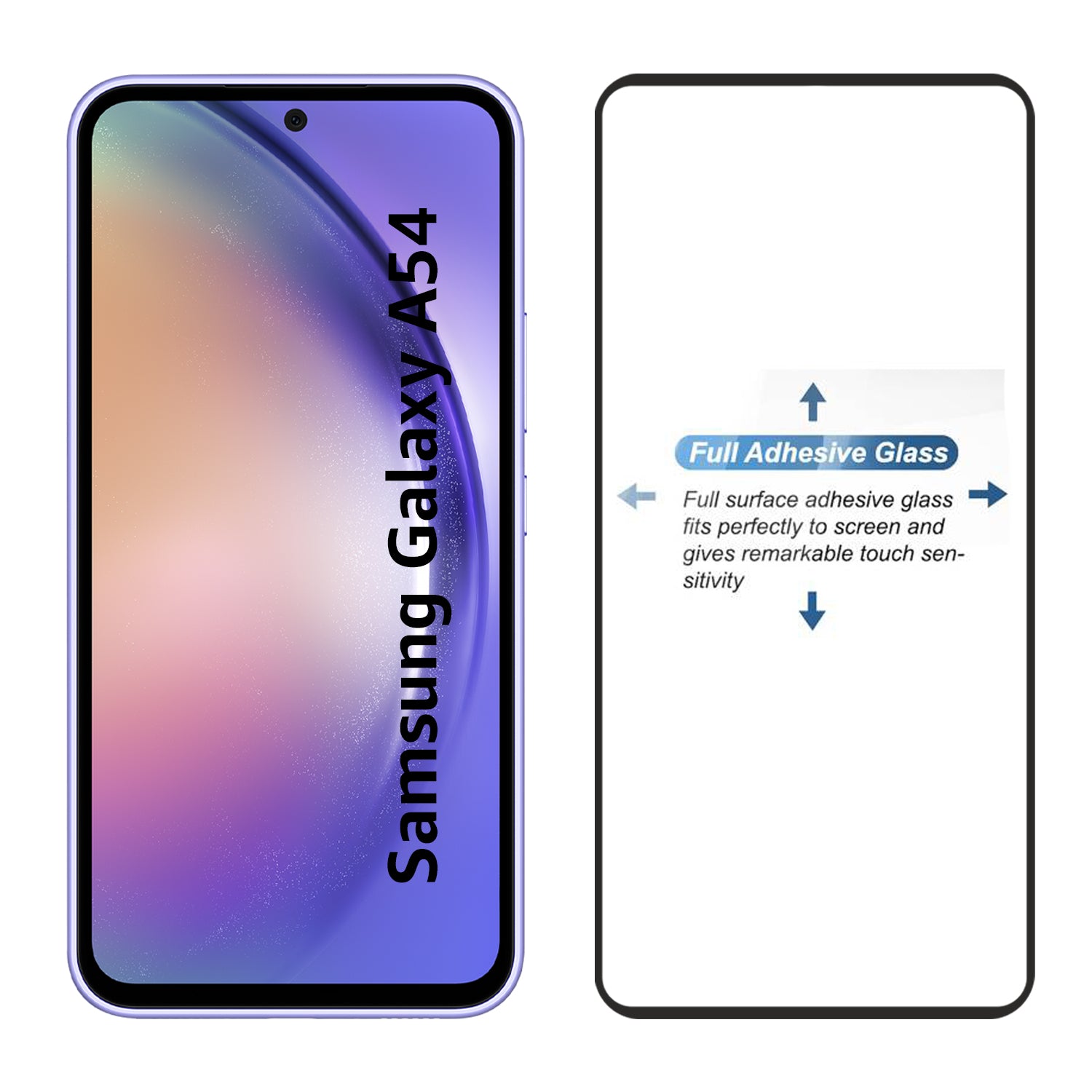 Tempered Glass for Samsung Galaxy A54 (Black) Edge to Edge , Pack of 1
