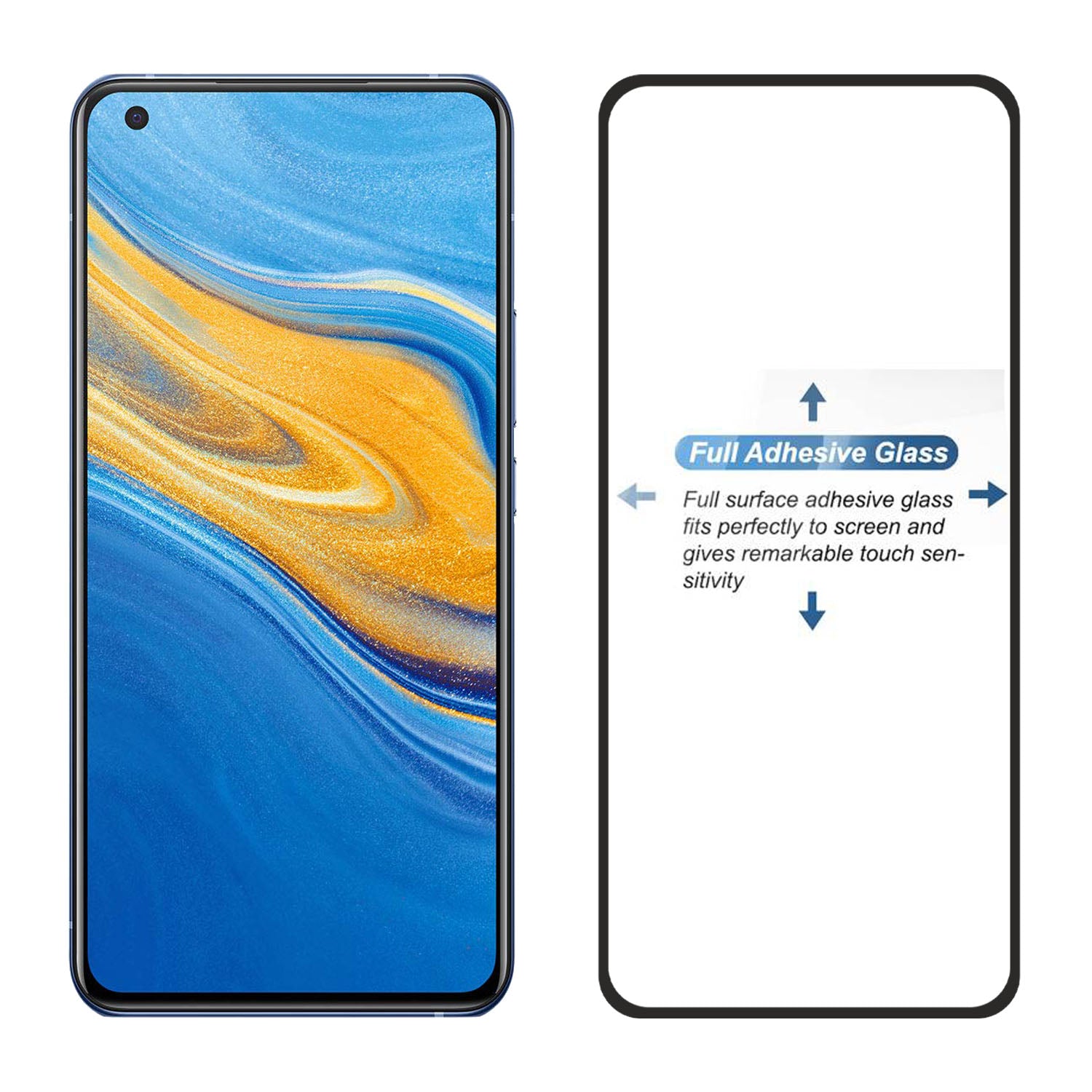 Tempered Glass for vivo X50 (Black) Edge to Edge , Pack of 1