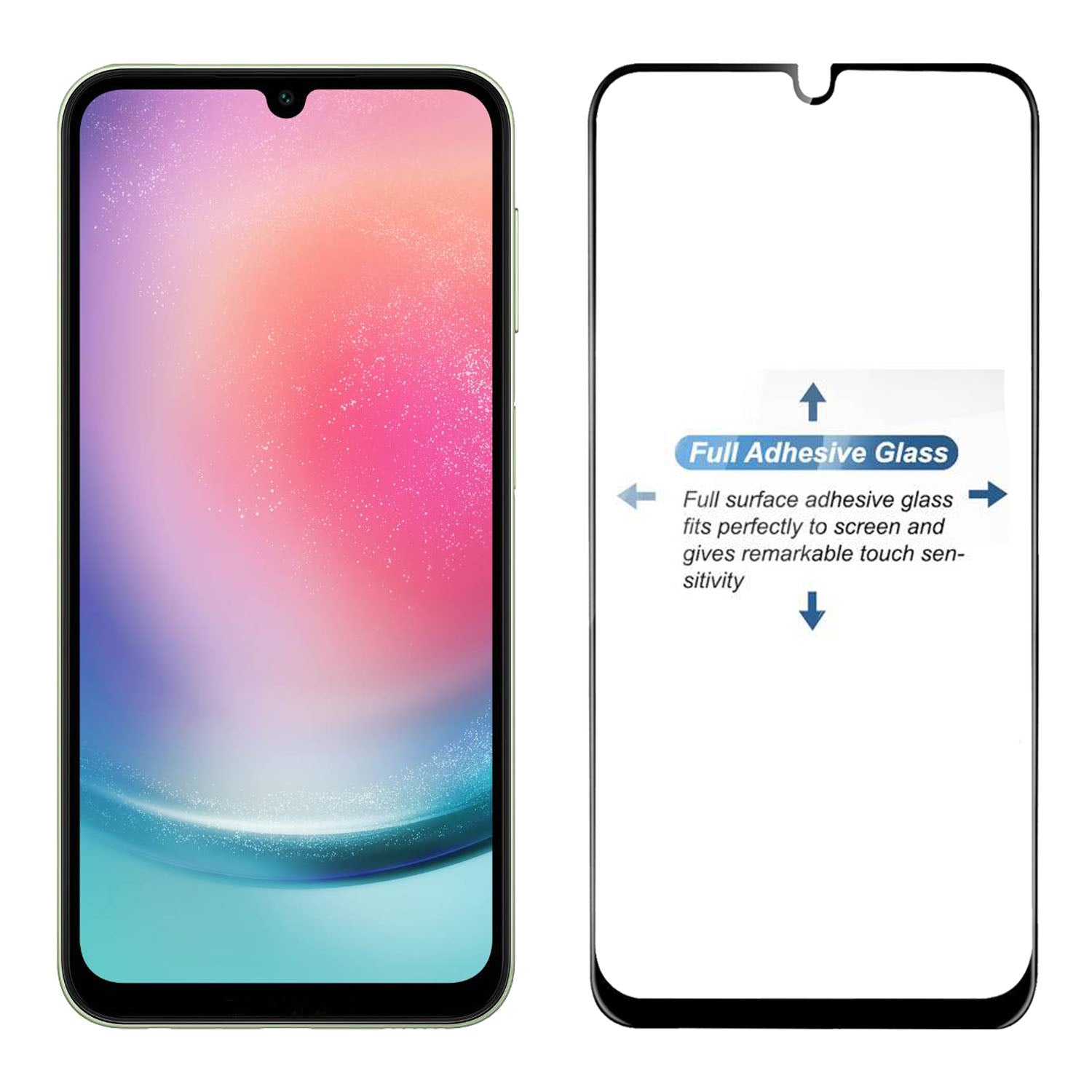 Tempered Glass for Samsung Galaxy A24 / M34 5G / F34 (Black) Edge to Edge , Pack of 1