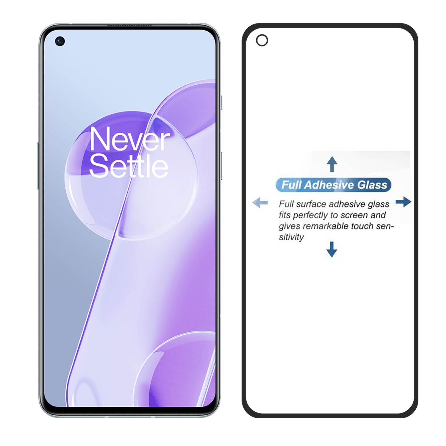 Tempered Glass for OnePlus 9RT 5G (Black) , Edge to Edge , Pack of 1