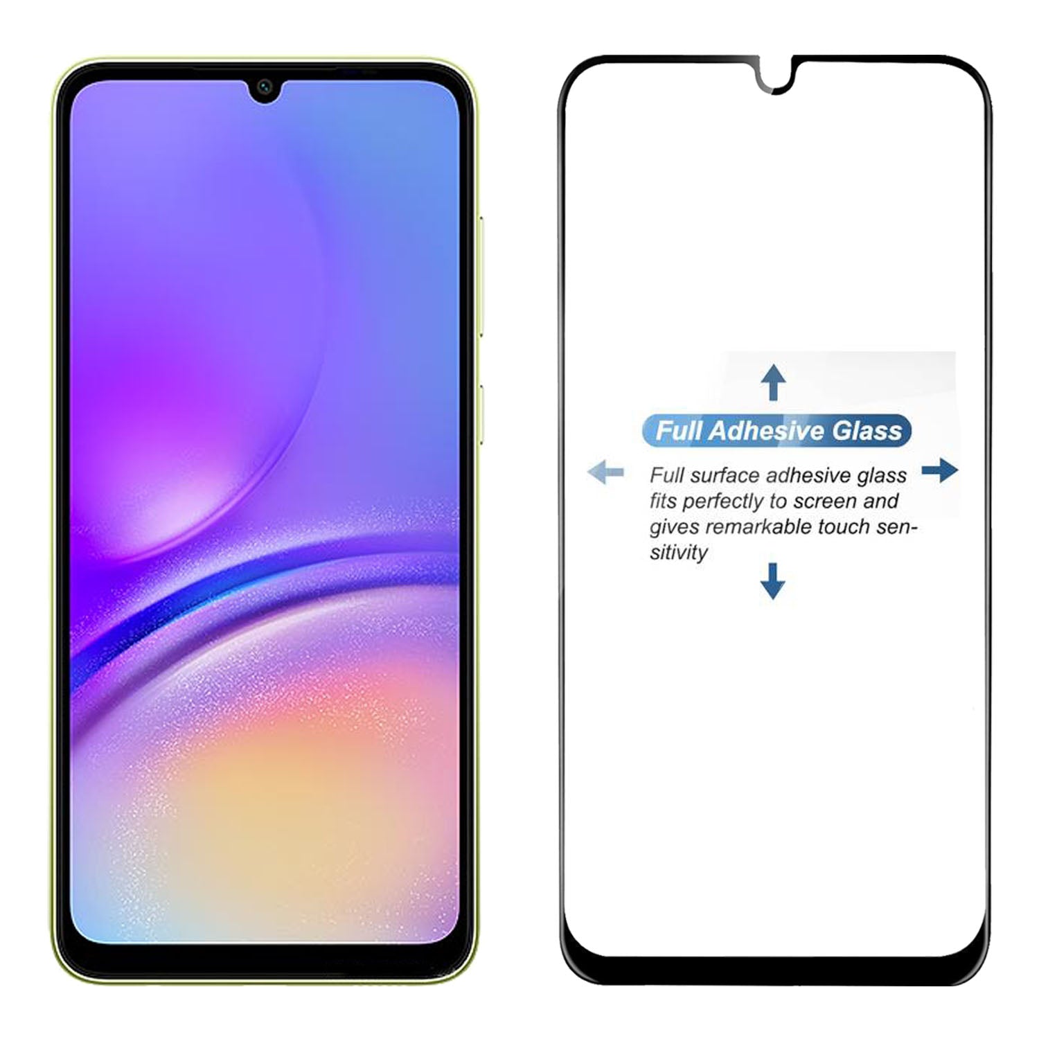 Tempered Glass for Samsung Galaxy A05s (Black) Edge to Edge , Pack of 1
