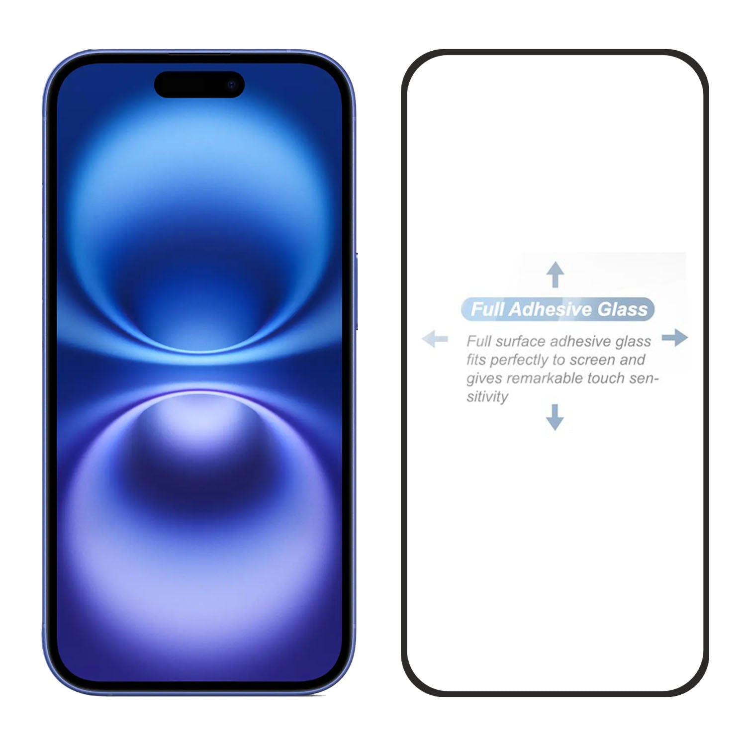 Matte Finish Gaming Tempered Glass Compatible for iPhone 16 (Black) Edge to Edge Coverage , Anti-Glare