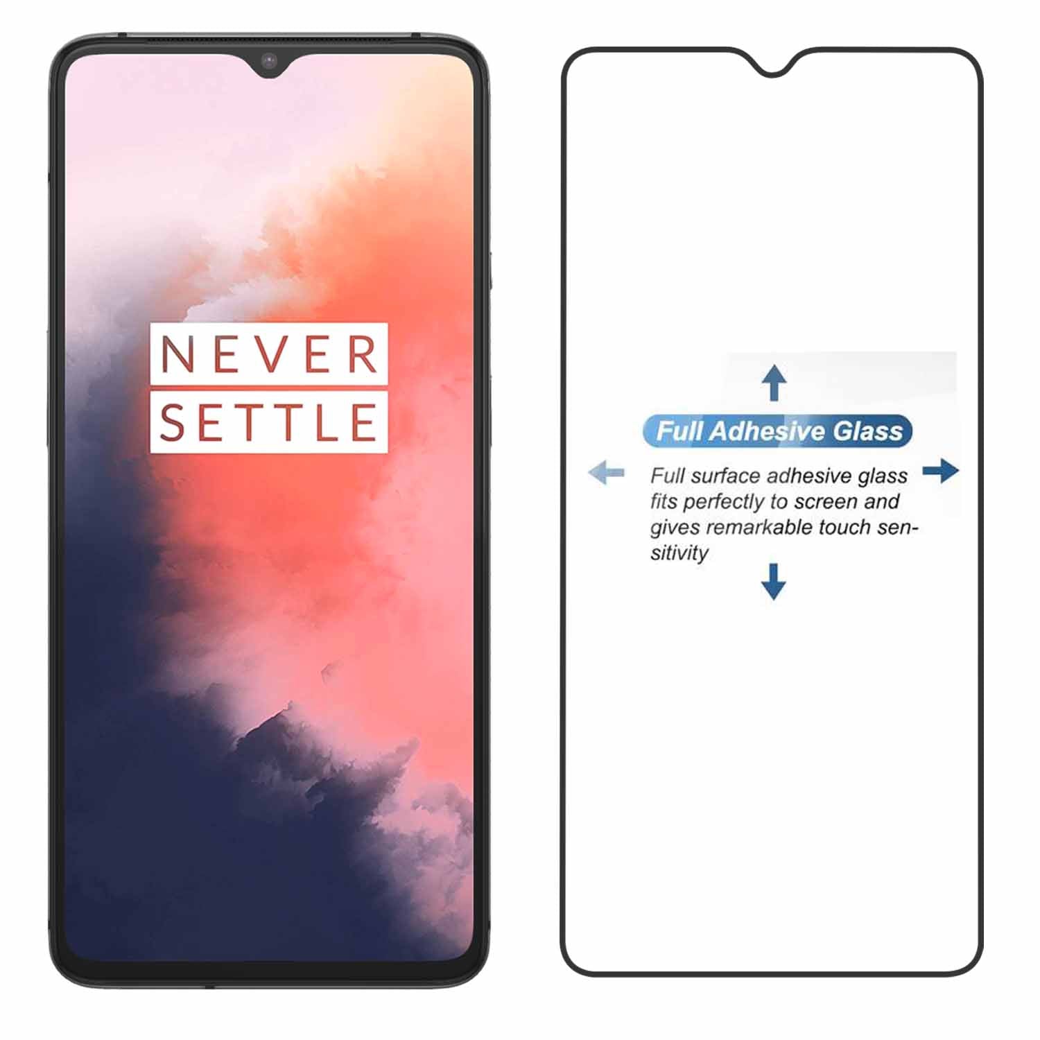 Tempered Glass for Oneplus 7T (Black) Edge to Edge , Pack of 1
