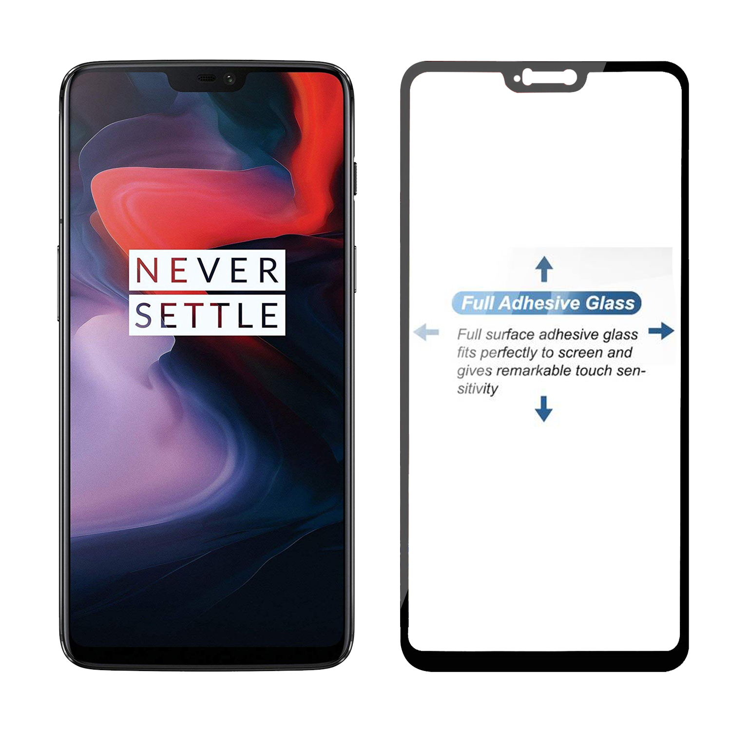 Tempered Glass for Oneplus 6 (Black) Edge to Edge, Pack of 1