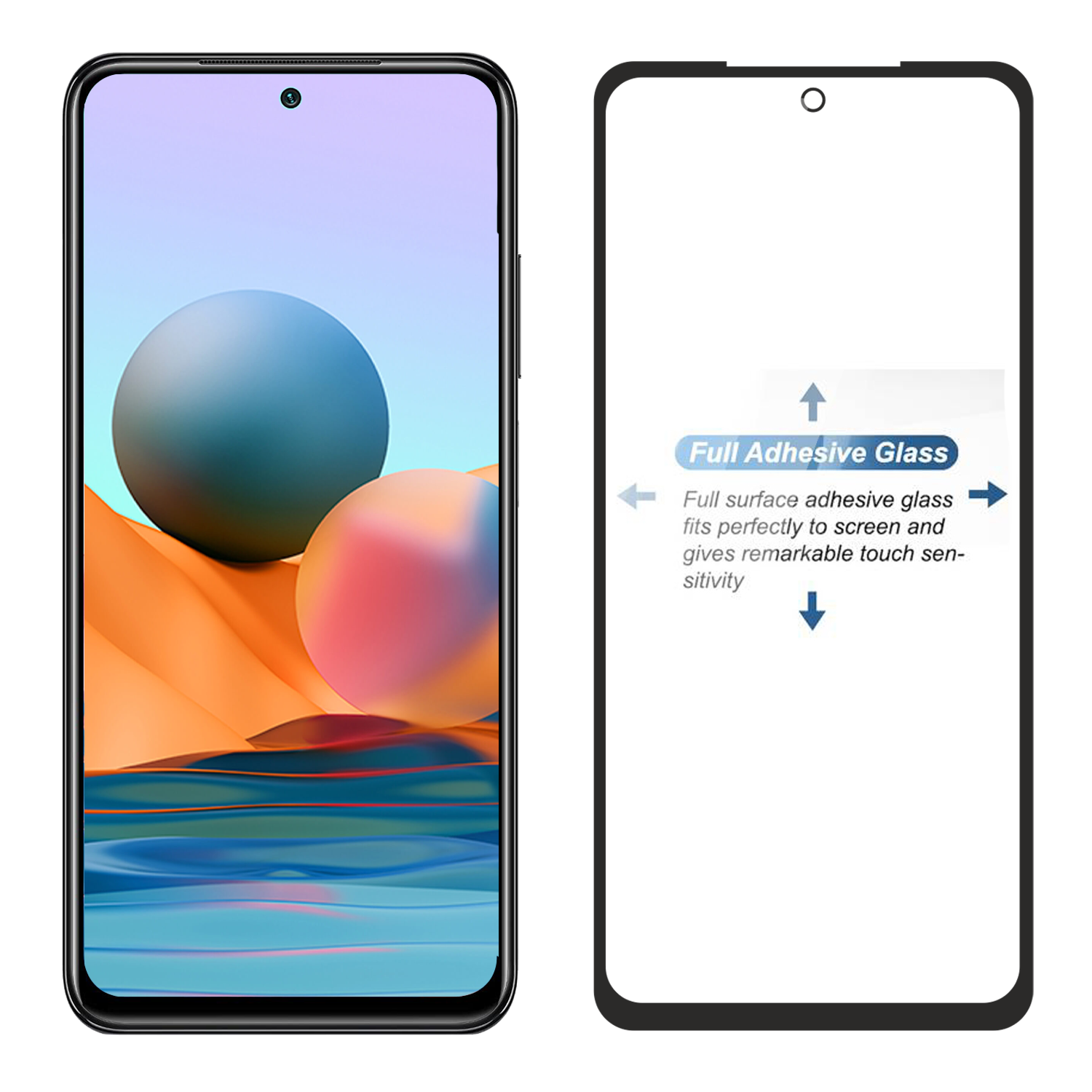 Tempered Glass for Xiaomi Redmi Note 10 / Redmi Note 10s (Black) Edge to Edge , Pack of 1
