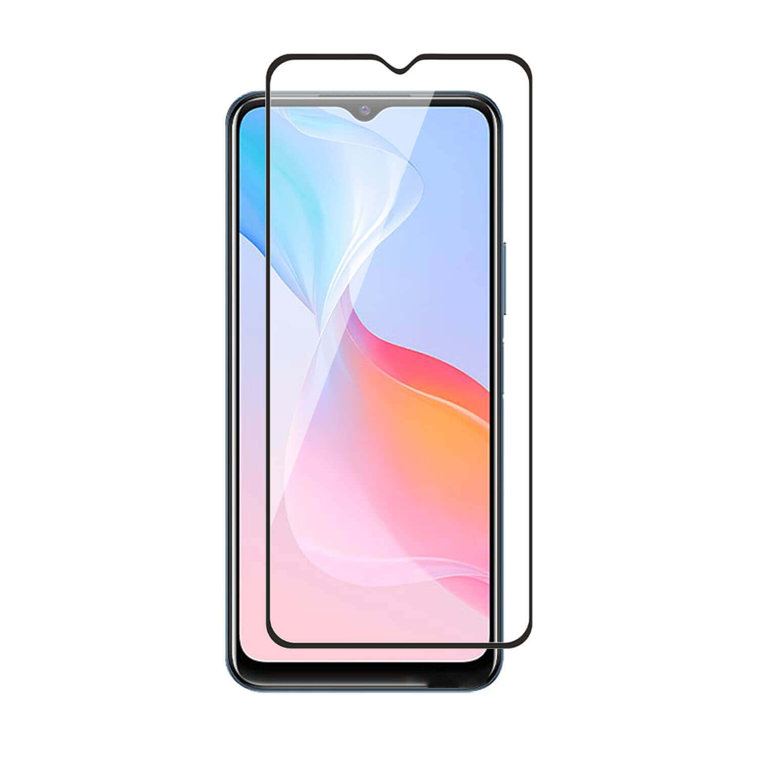 Tempered Glass for vivo Y16 , Y22 , Y22s , Y53s , Y53s 4G (Black) Edge to Edge , Pack of 1
