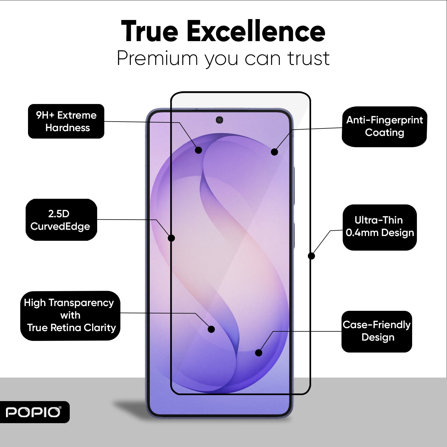 POPIO Military-Grade Gorilla Tempered Glass Compatible For Samsung Galaxy S26 Ultra | 9H Hardness, Edge-to-Edge, Bubble-Free.