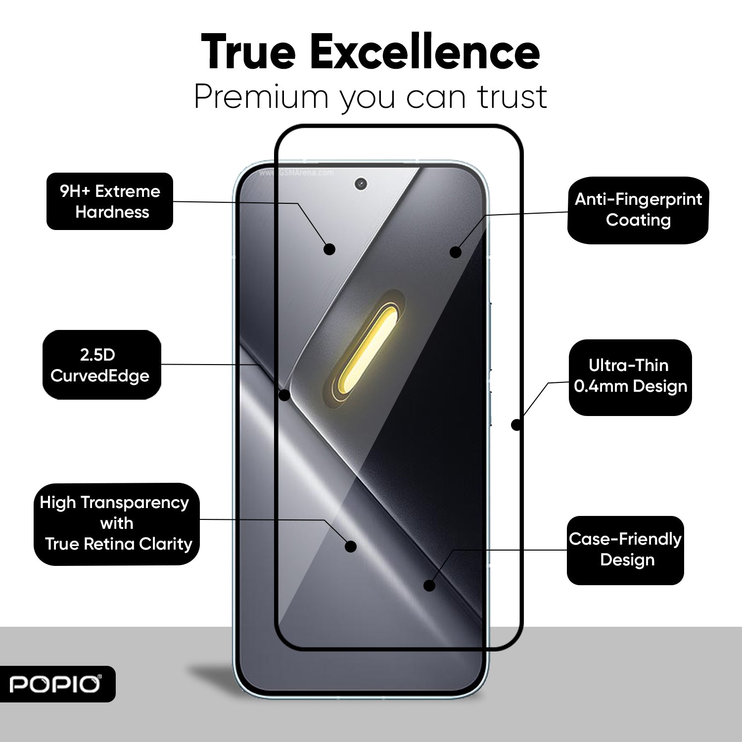 Tempered Glass for Xiaomi Poco X8 Pro Max (Black) Edge to Edge , Pack of 1