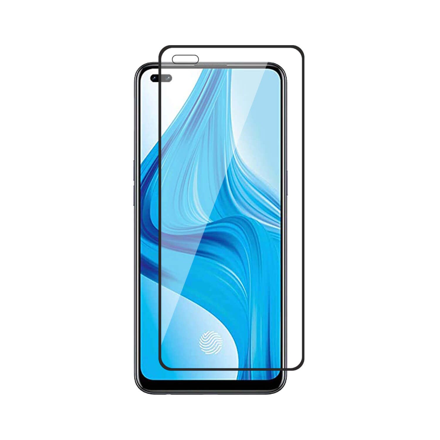 Tempered Glass for Oppo F17 Pro (Black) Edge to Edge , Pack of 1