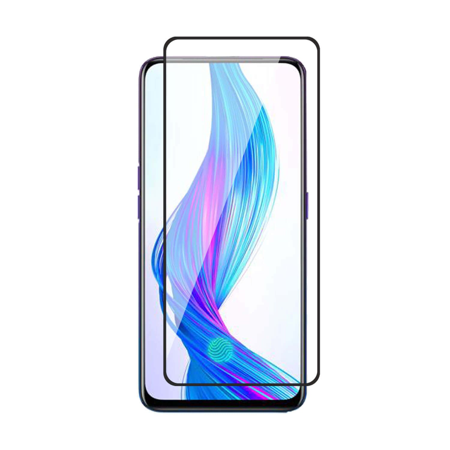 Tempered Glass for Realme X (Black) Edge to Edge , Pack of 1