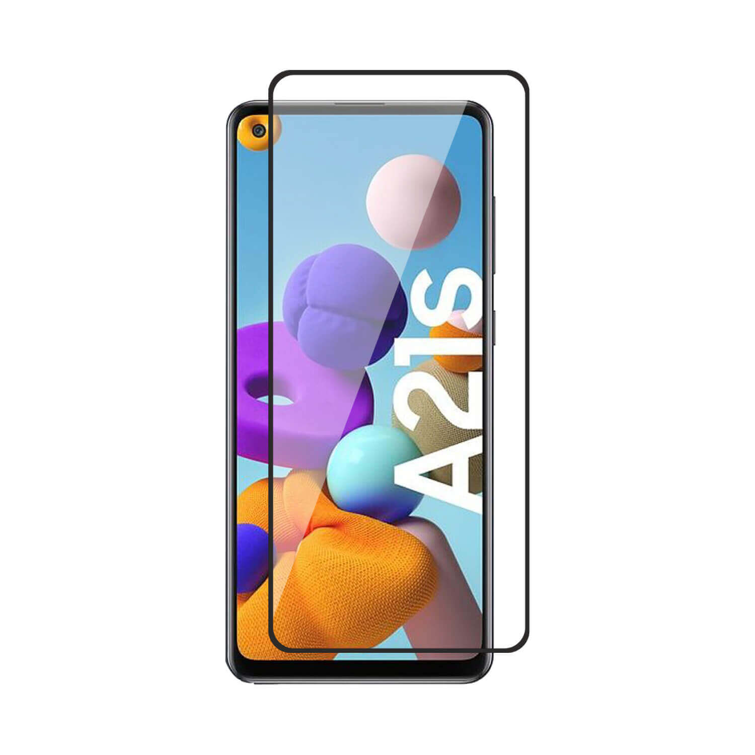 Tempered Glass for Samsung Galaxy A21S (Black) Edge to Edge , Pack of 1