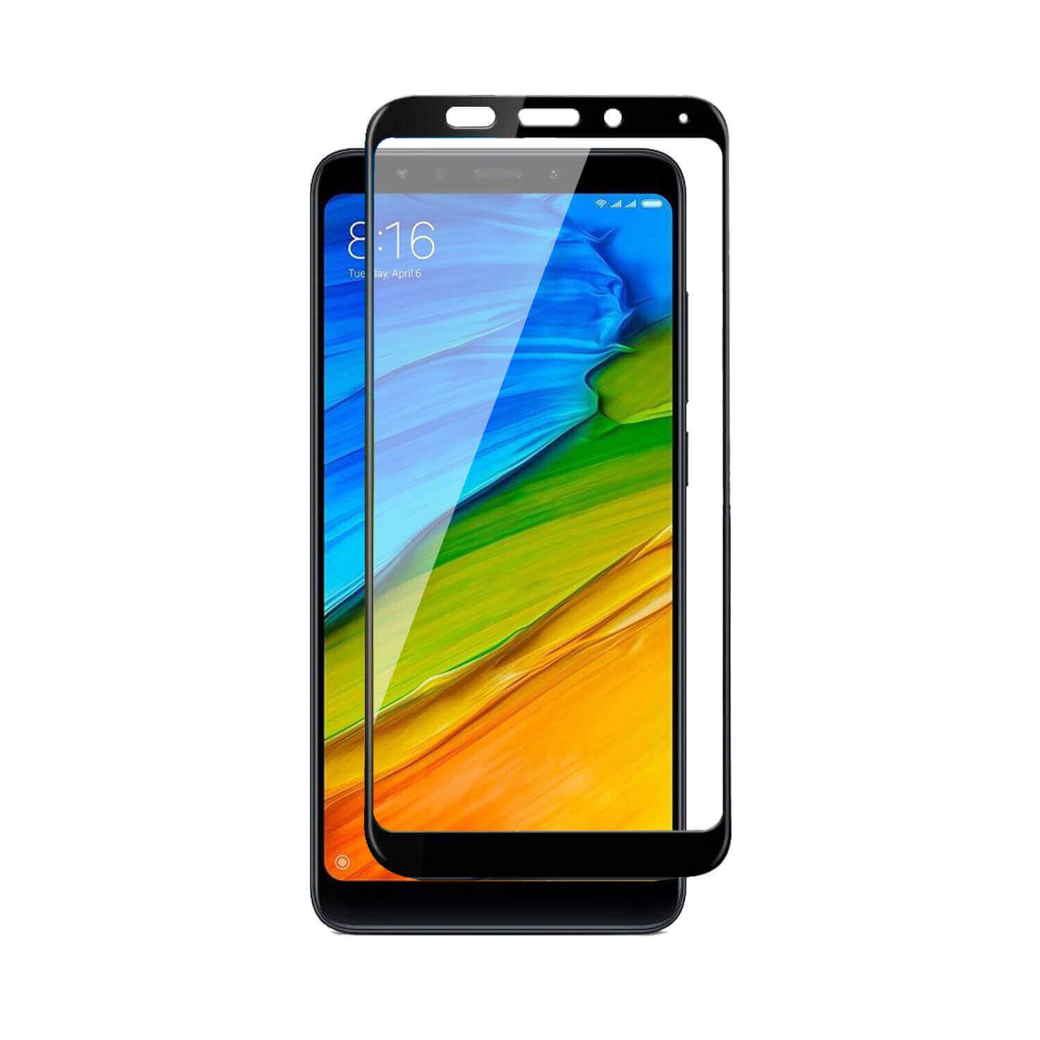 Tempered Glass for Xiaomi Redmi 5 (Black) Edge to Edge , Pack of 1