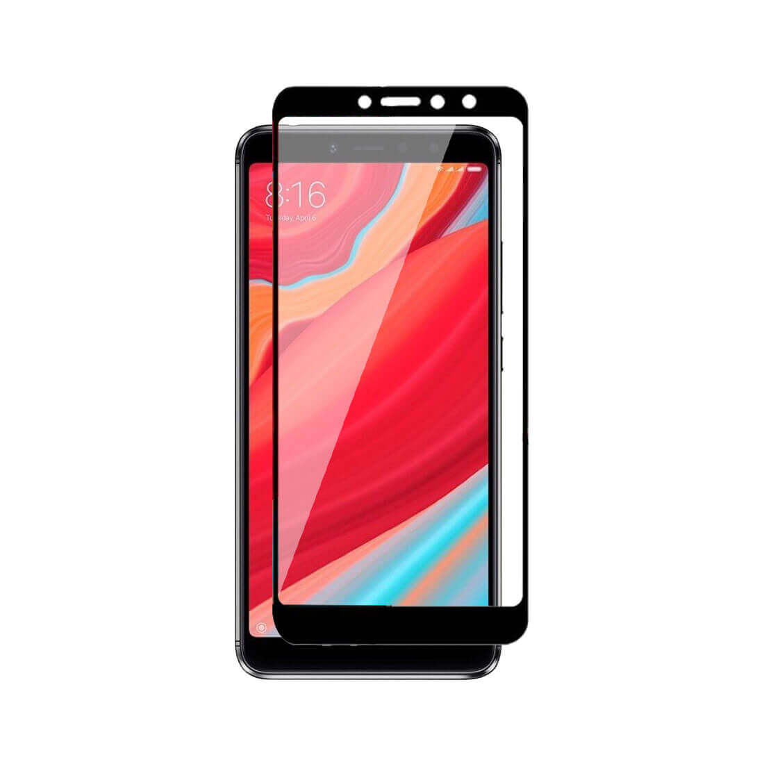 Tempered Glass for Xiaomi Redmi S2 / Xiaomi Redmi Y2 (Black) Edge to Edge , Pack of 1