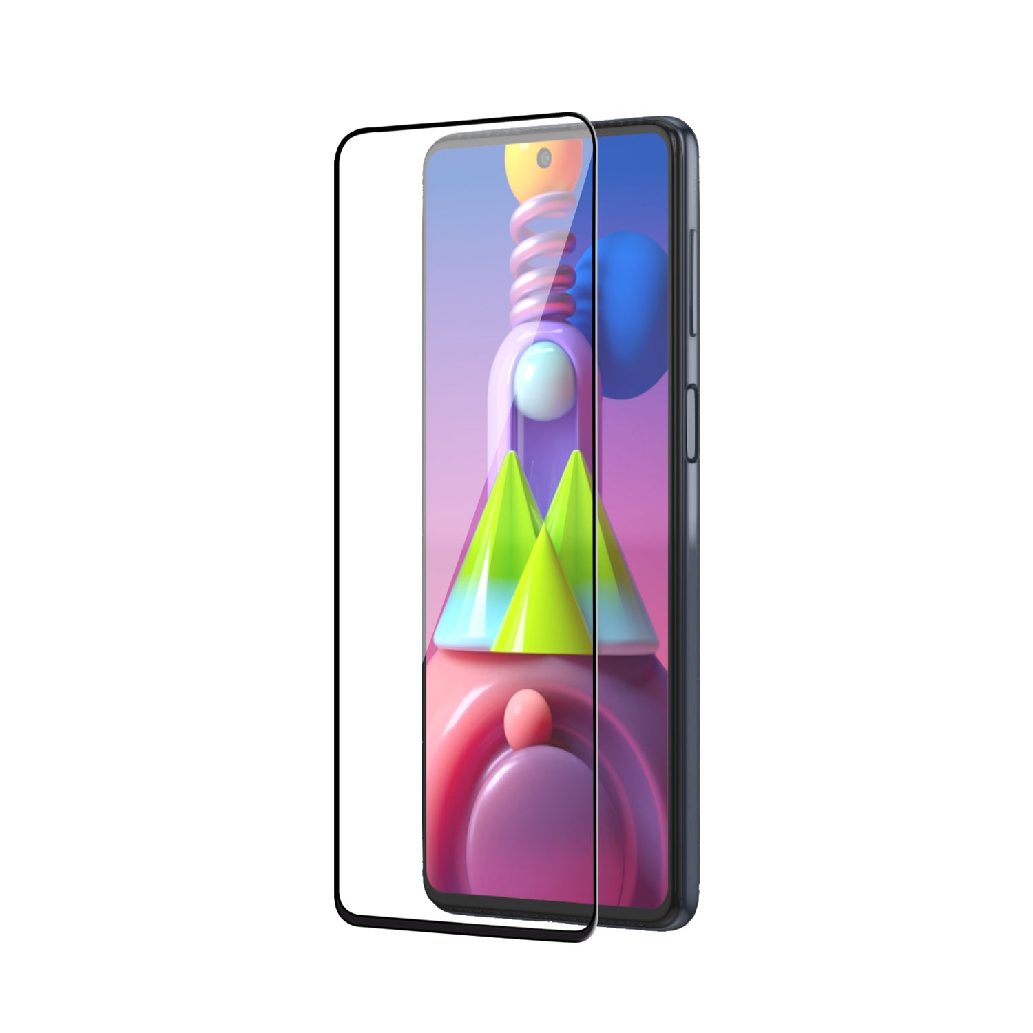 Tempered Glass for Samsung Galaxy M51/ M55 / M62 / M52 5G / A71 / F62 / F55 / Samsung Galaxy Note 10 Lite (Black) Edge to Edge , Pack of 1