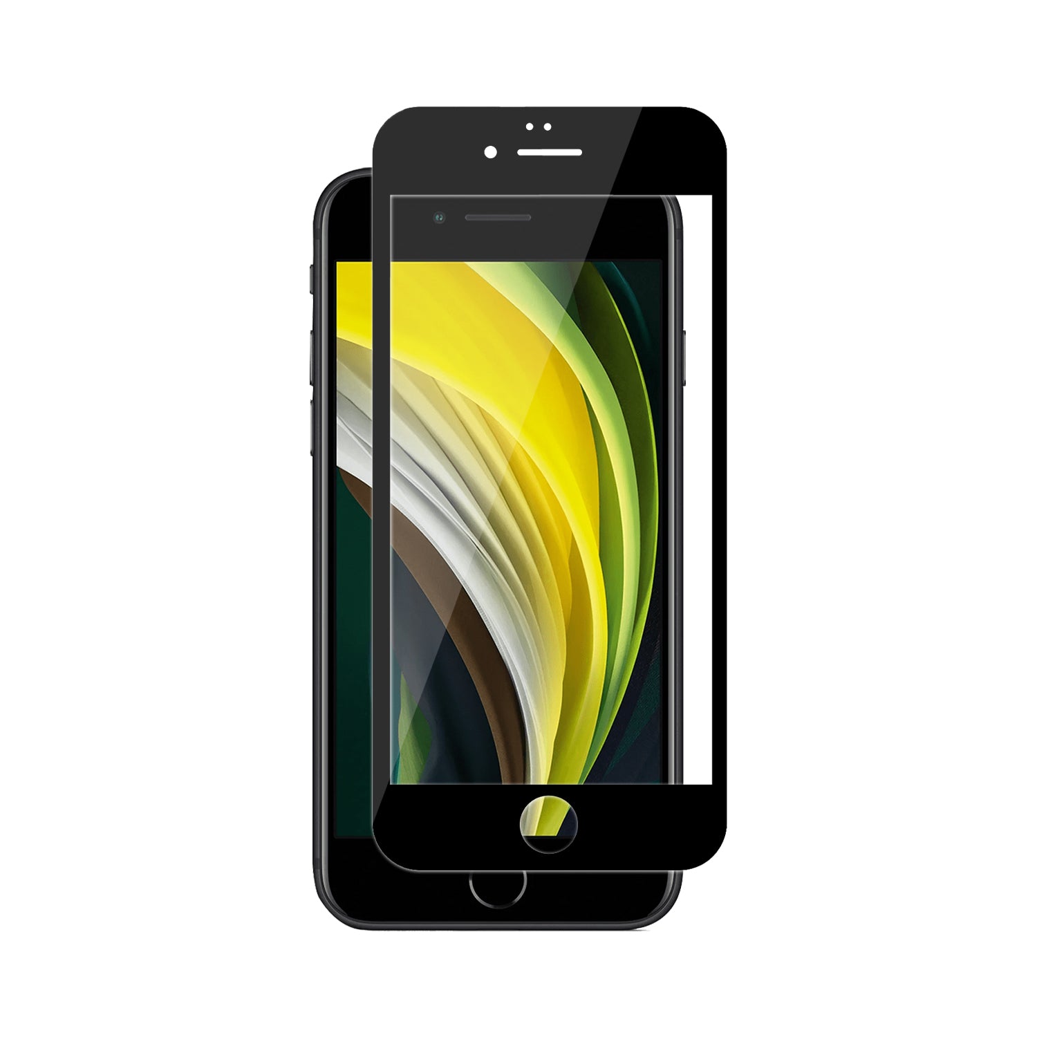Tempered Glass for iPhone SE 2020 , iPhone SE 2022 (Black) Edge to Edge , Pack of 1